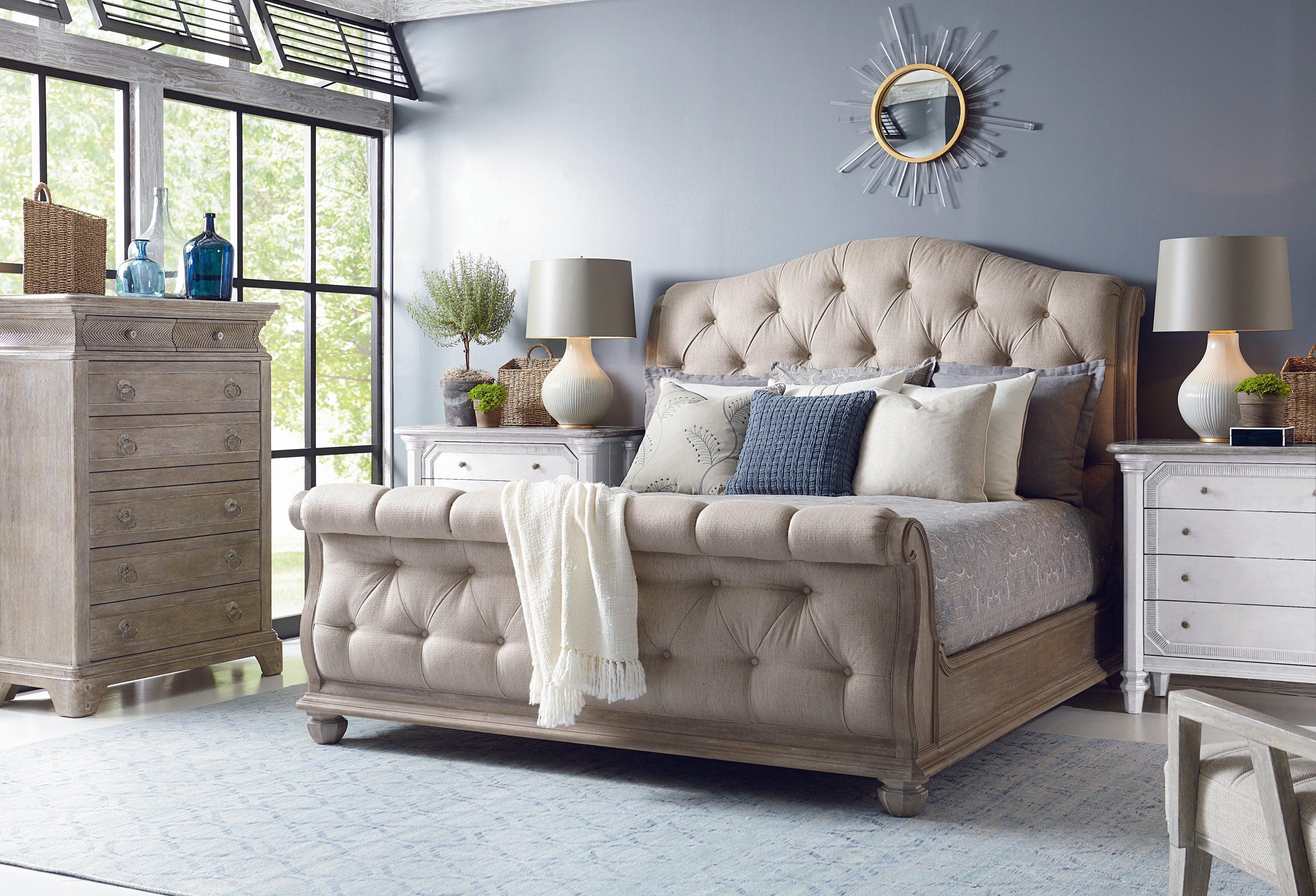 Summer Creek Shoals Upholstered Tufted Sleigh Bed - Image 2