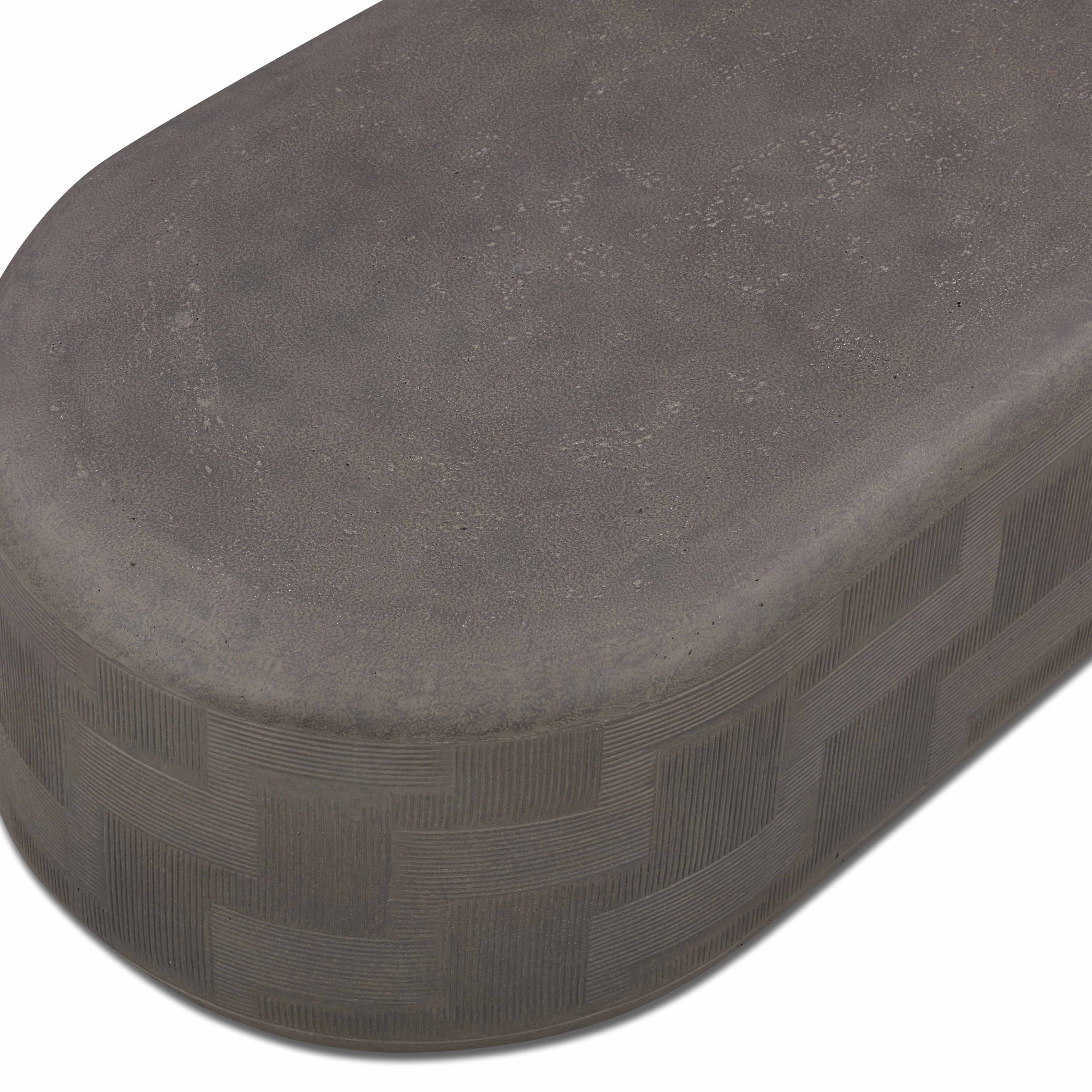 Suraya 55" Indoor/Outdoor Concrete Rounded Coffee Table - Image 18