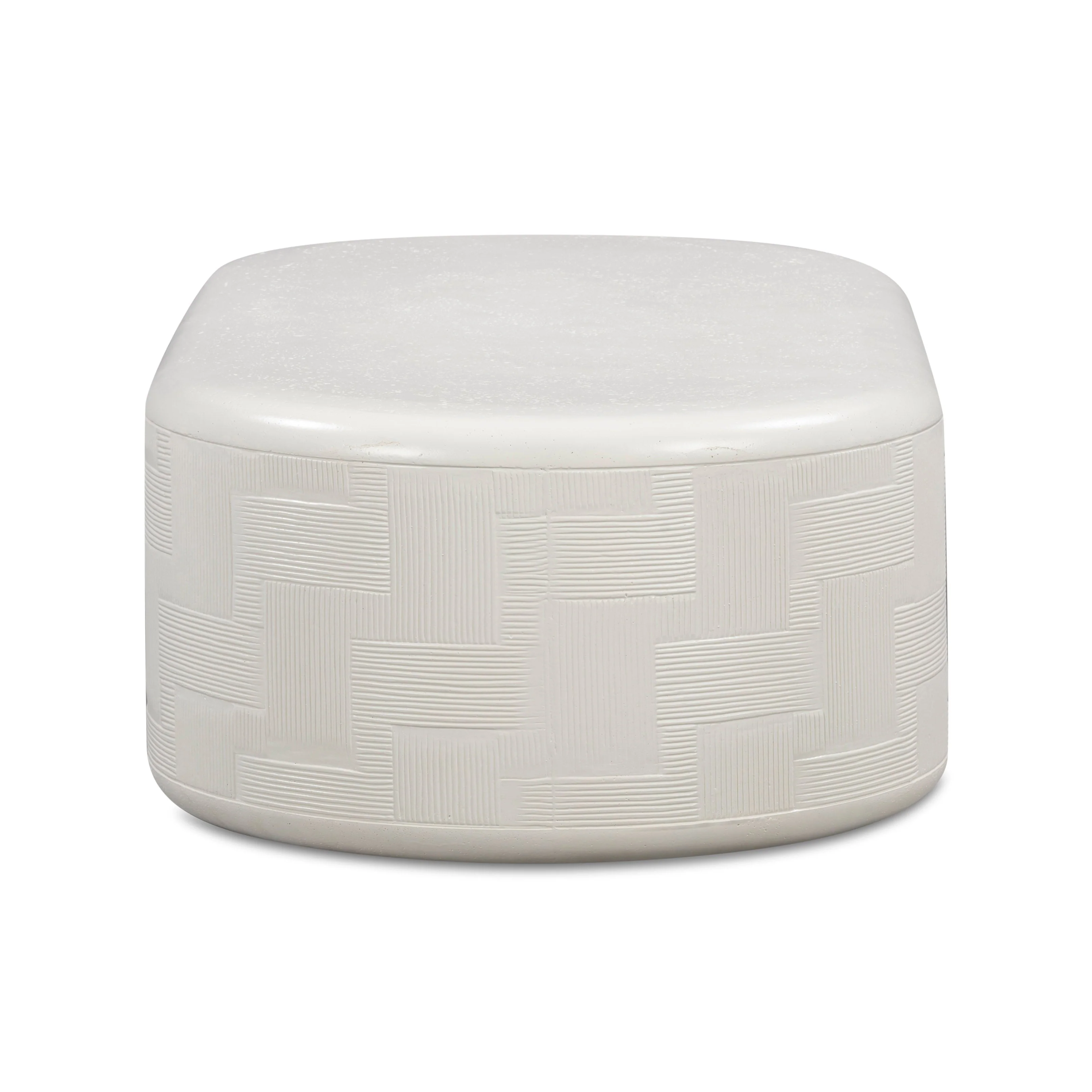 Suraya 55" Indoor/Outdoor Concrete Rounded Coffee Table - Image 4