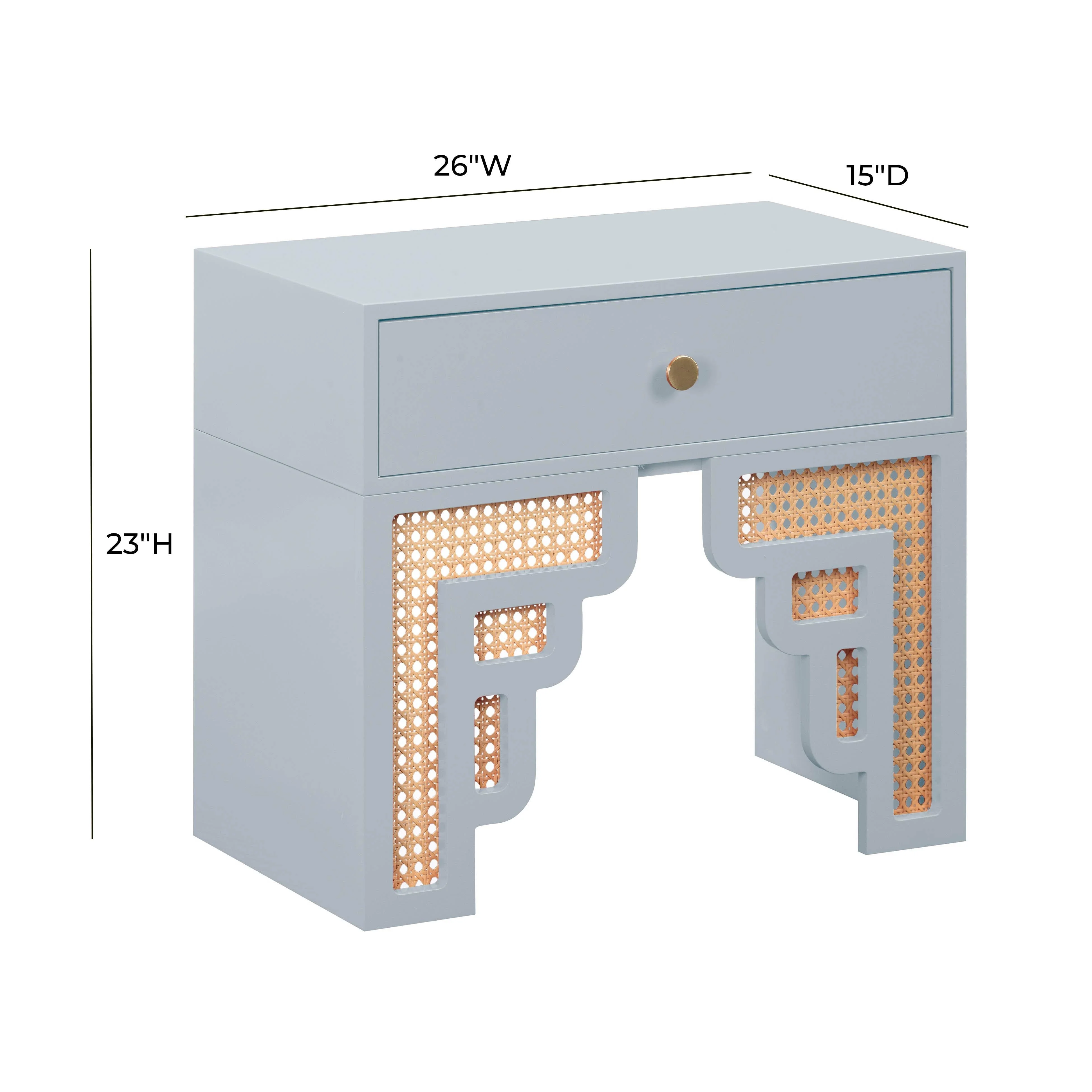 Suzie Pastel Blue & Rattan Nightstand - Image 5