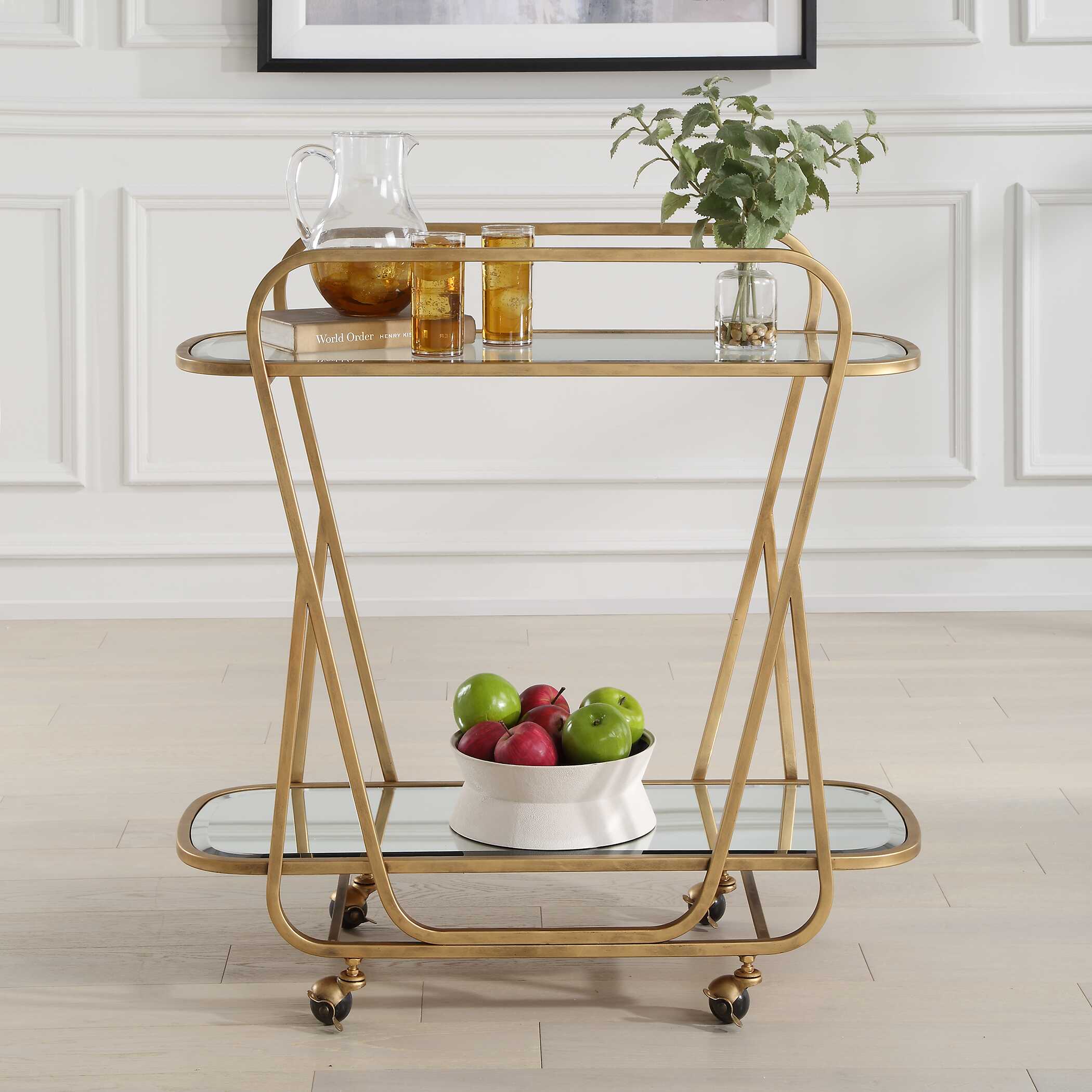 Swain Brass Serving Cart - Image 2