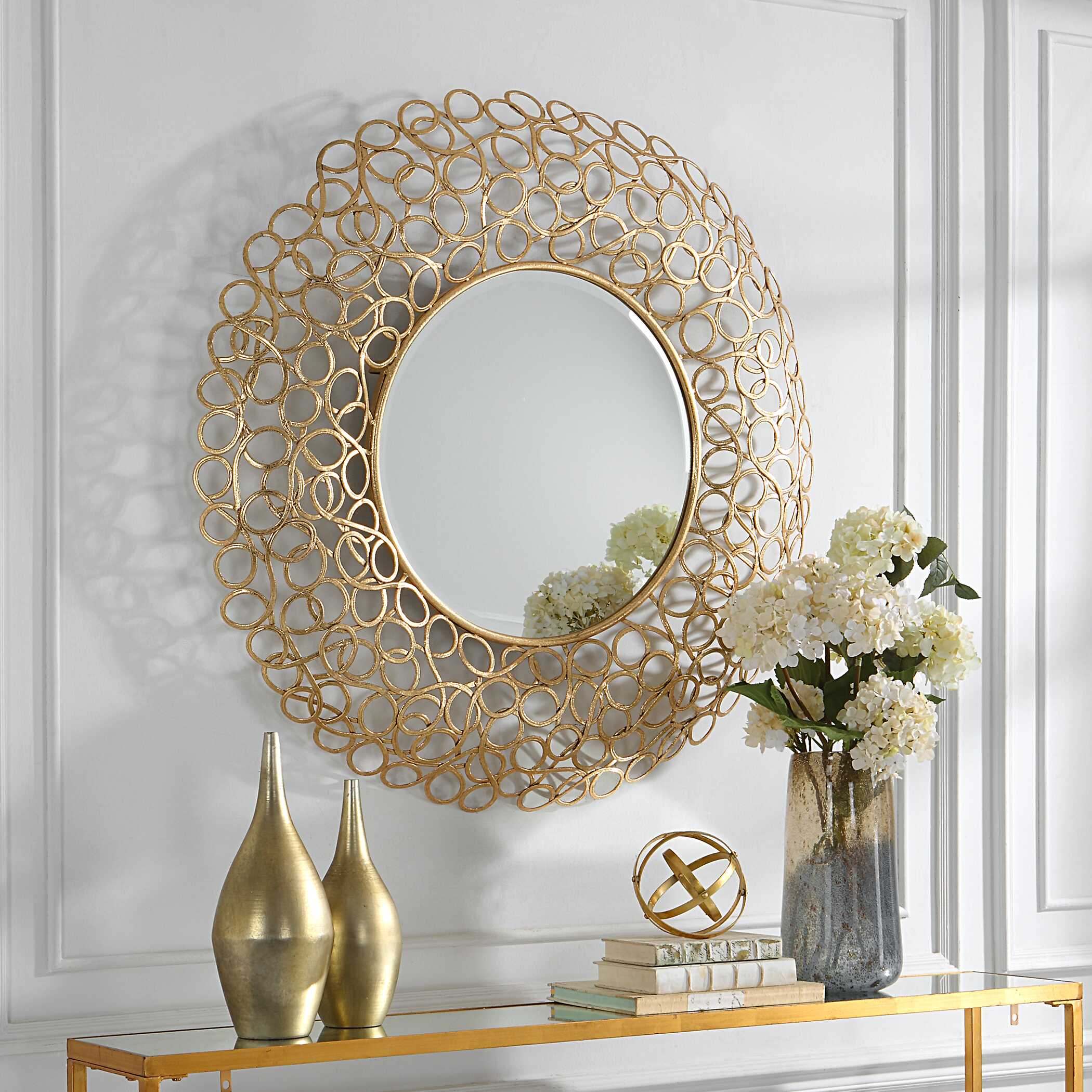 Swirl Round Gold Mirror - Image 4