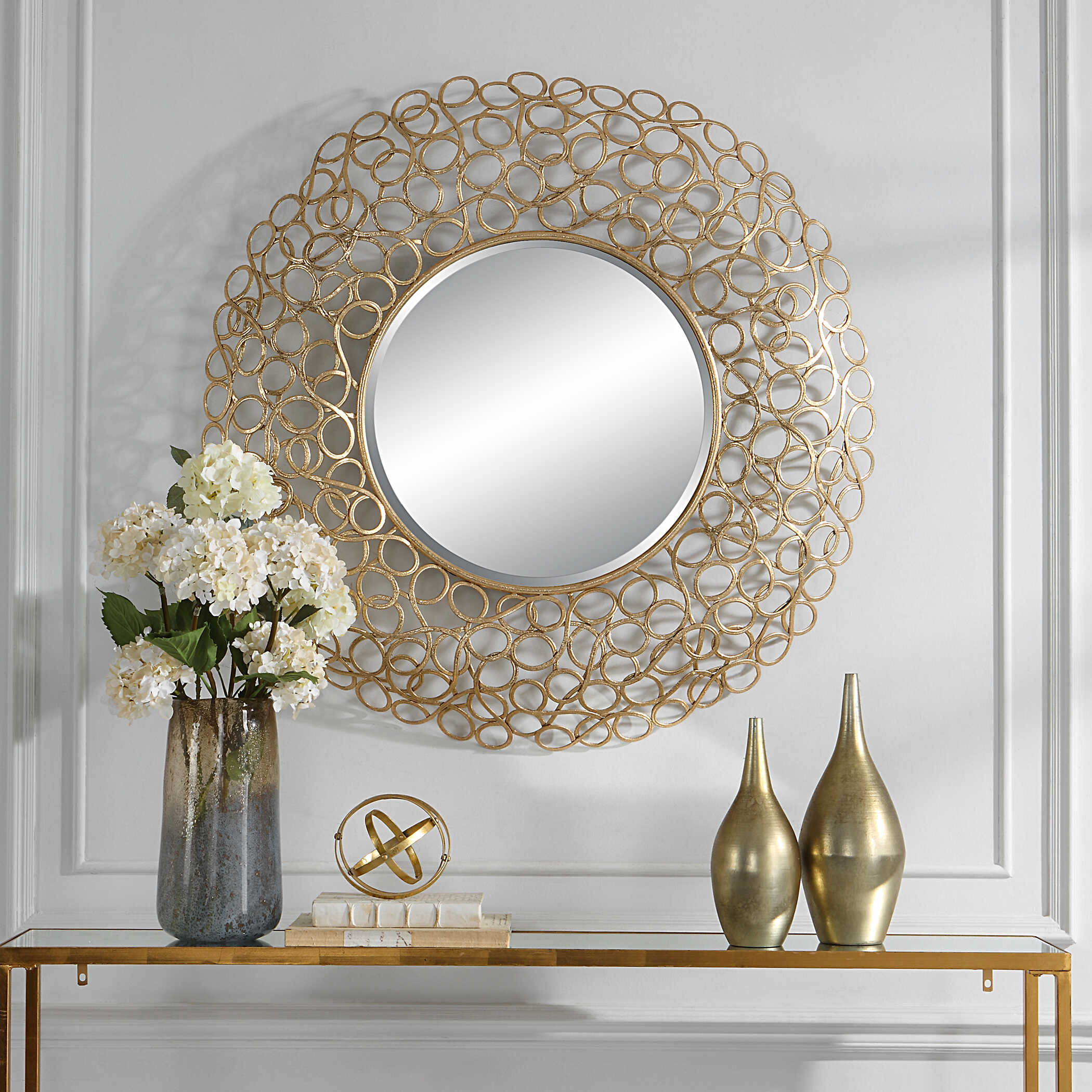 Swirl Round Gold Mirror - Image 5