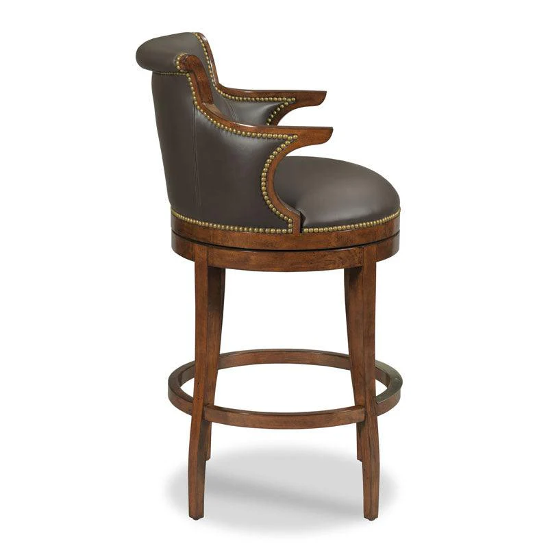 Swivel Leather Counter Stool - Image 3