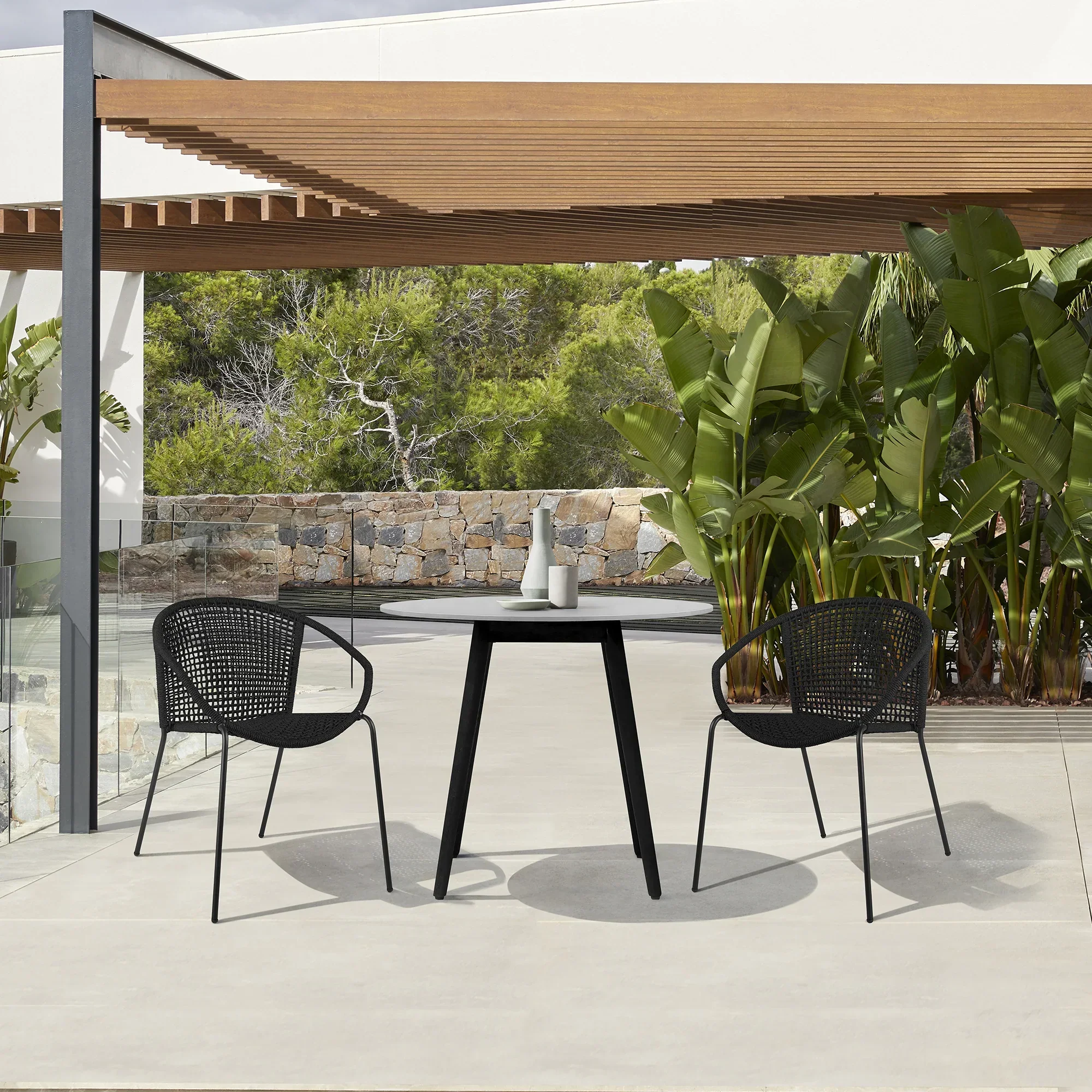 Sydney and Snack 3 Piece Outdoor Patio 36" Dining Set - Image 2