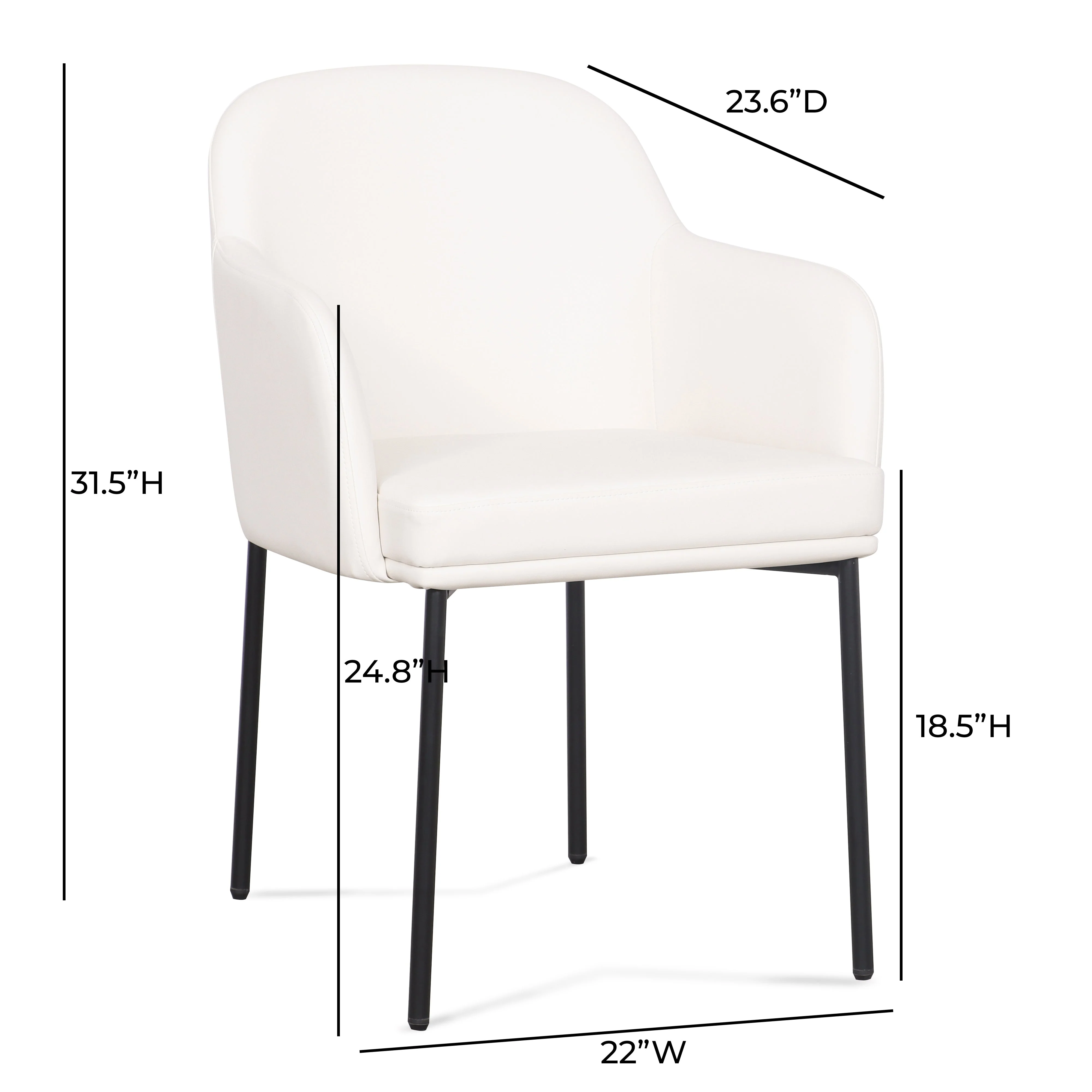 Sydney Performance Vegan Leather Armchair - Set of 2 - Image 12