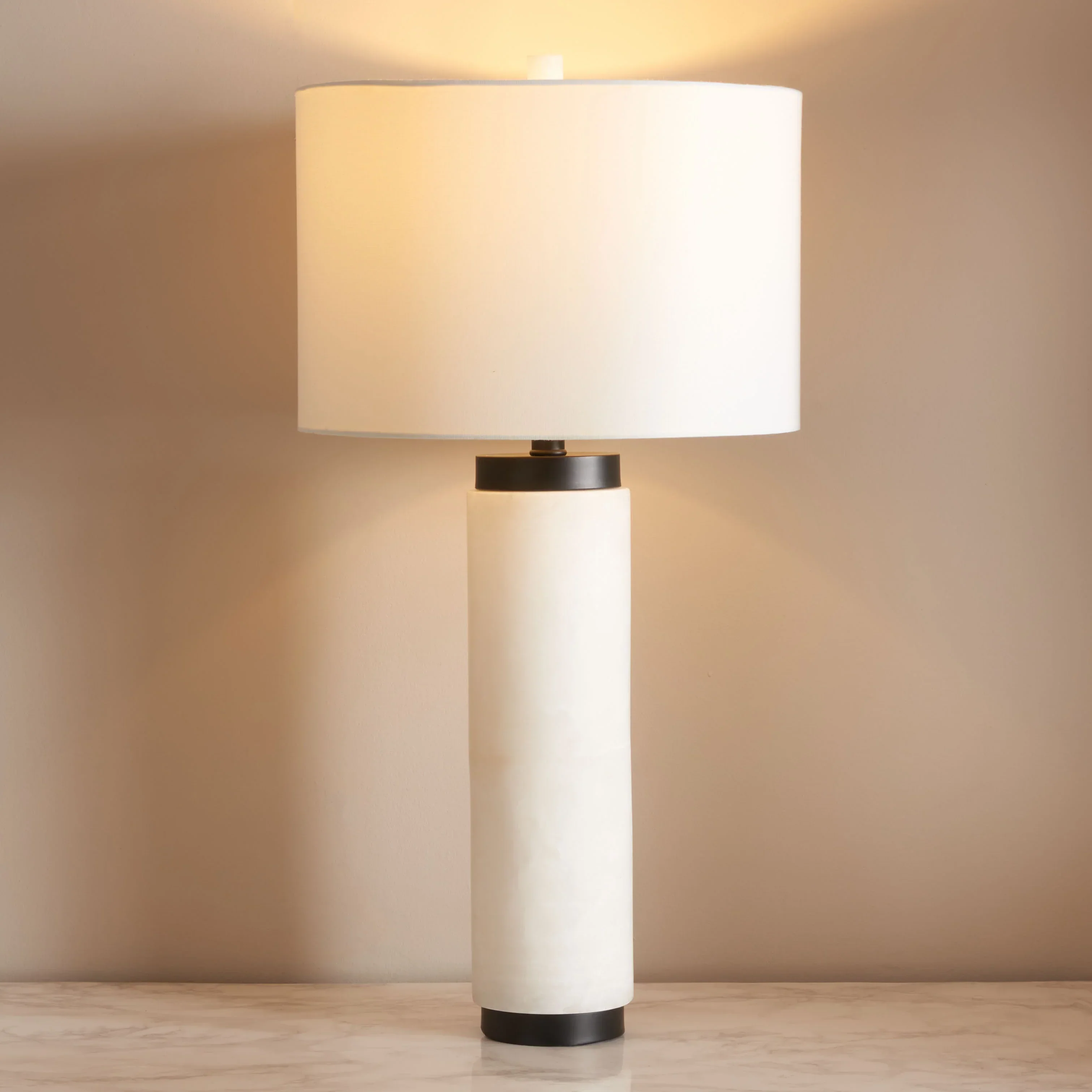 Sydni Alabaster Pillar Table Lamp - Image 9