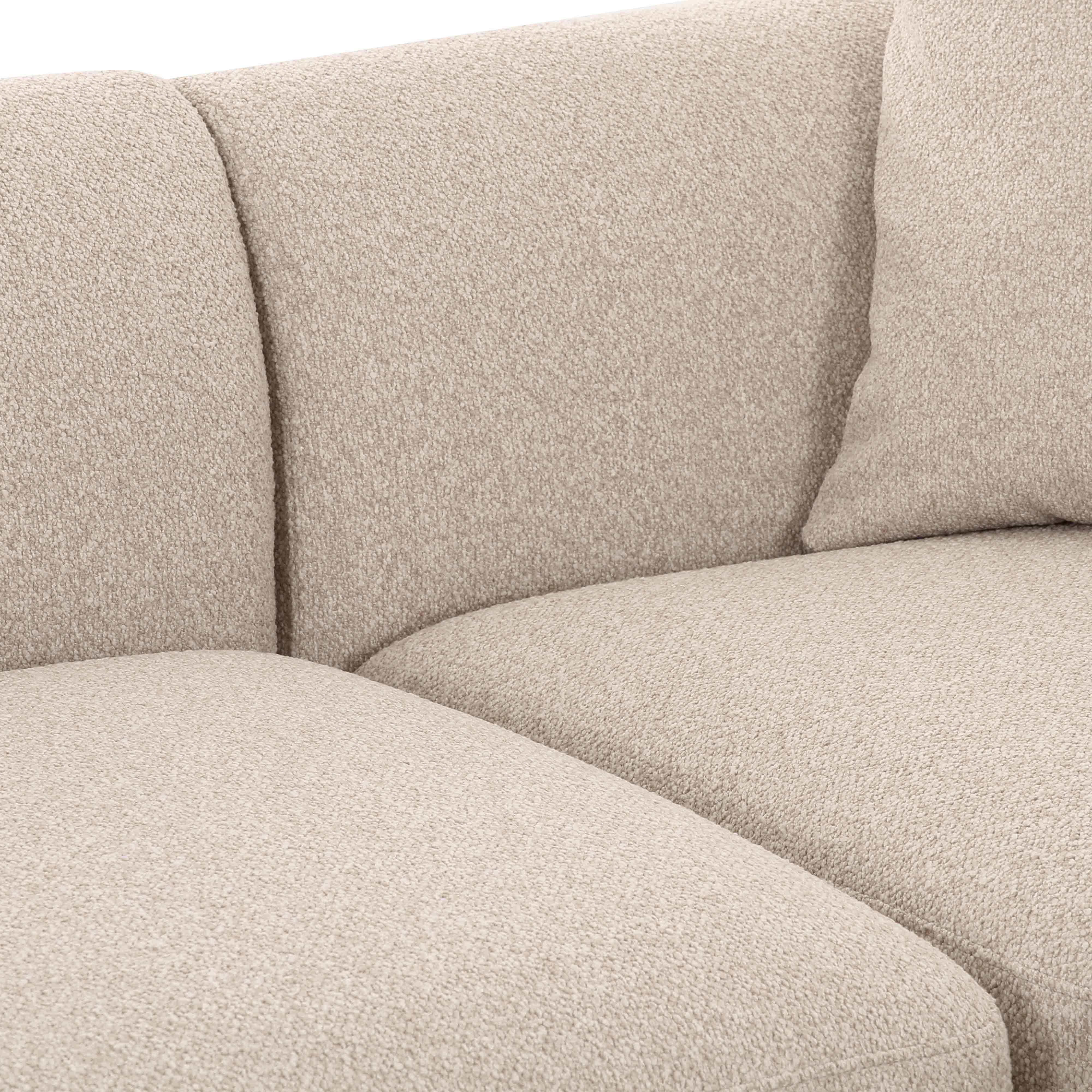 Sylvie 3-Piece Cream Performance Boucle L-Shaped Sectional - Image 5