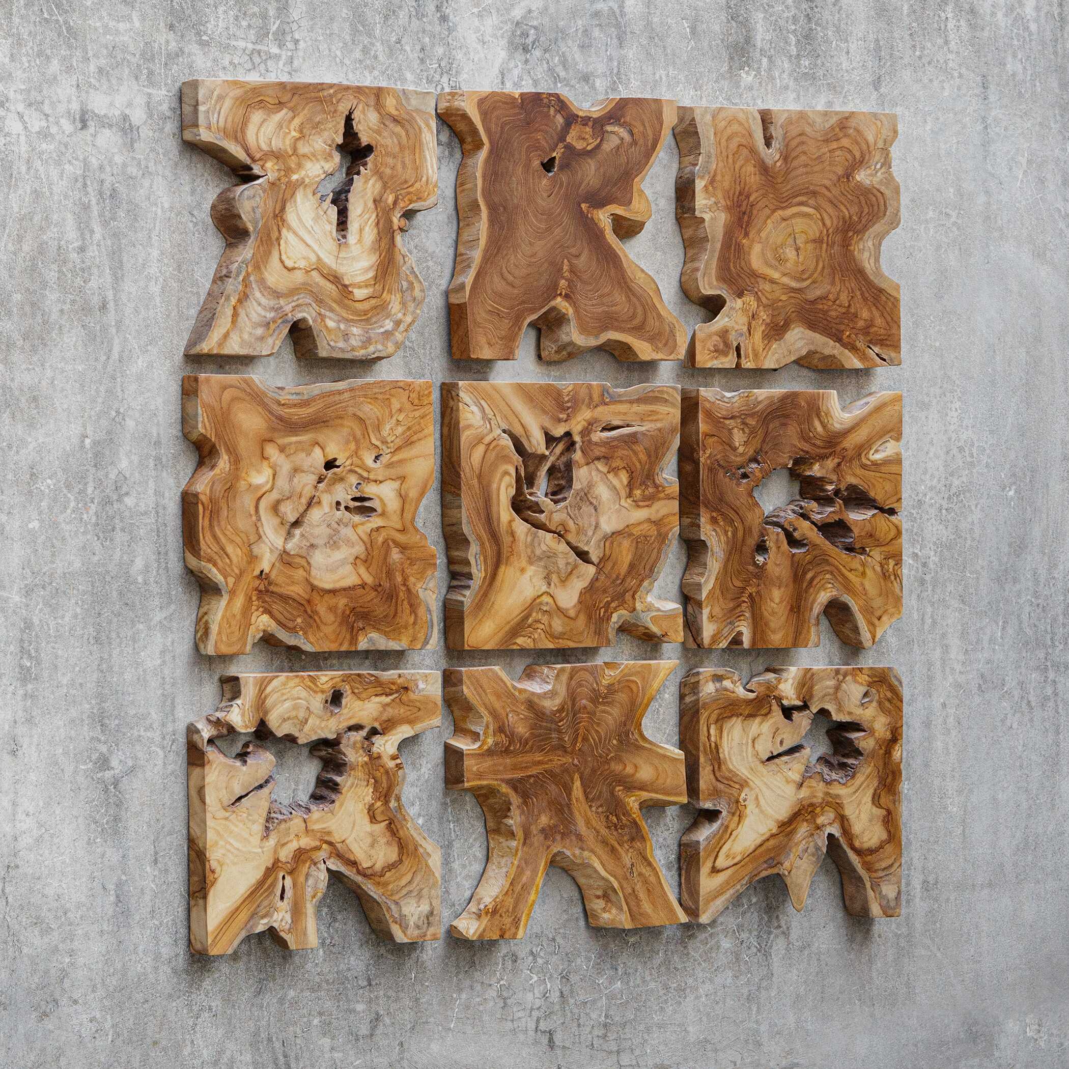 Talia Wood Wall Decor - Set of 9 - Image 3