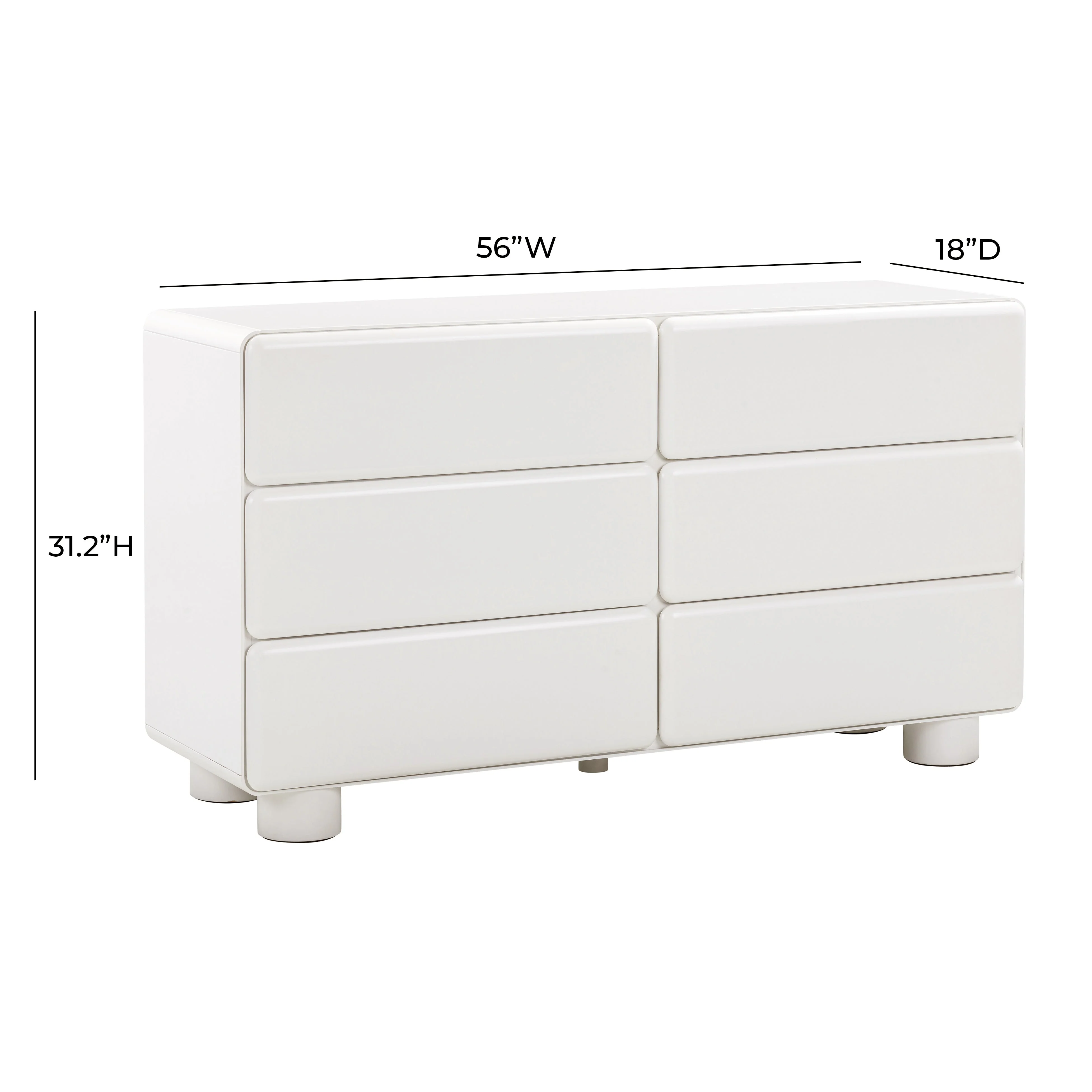 Tammy White 6-Drawer Dresser - Image 6