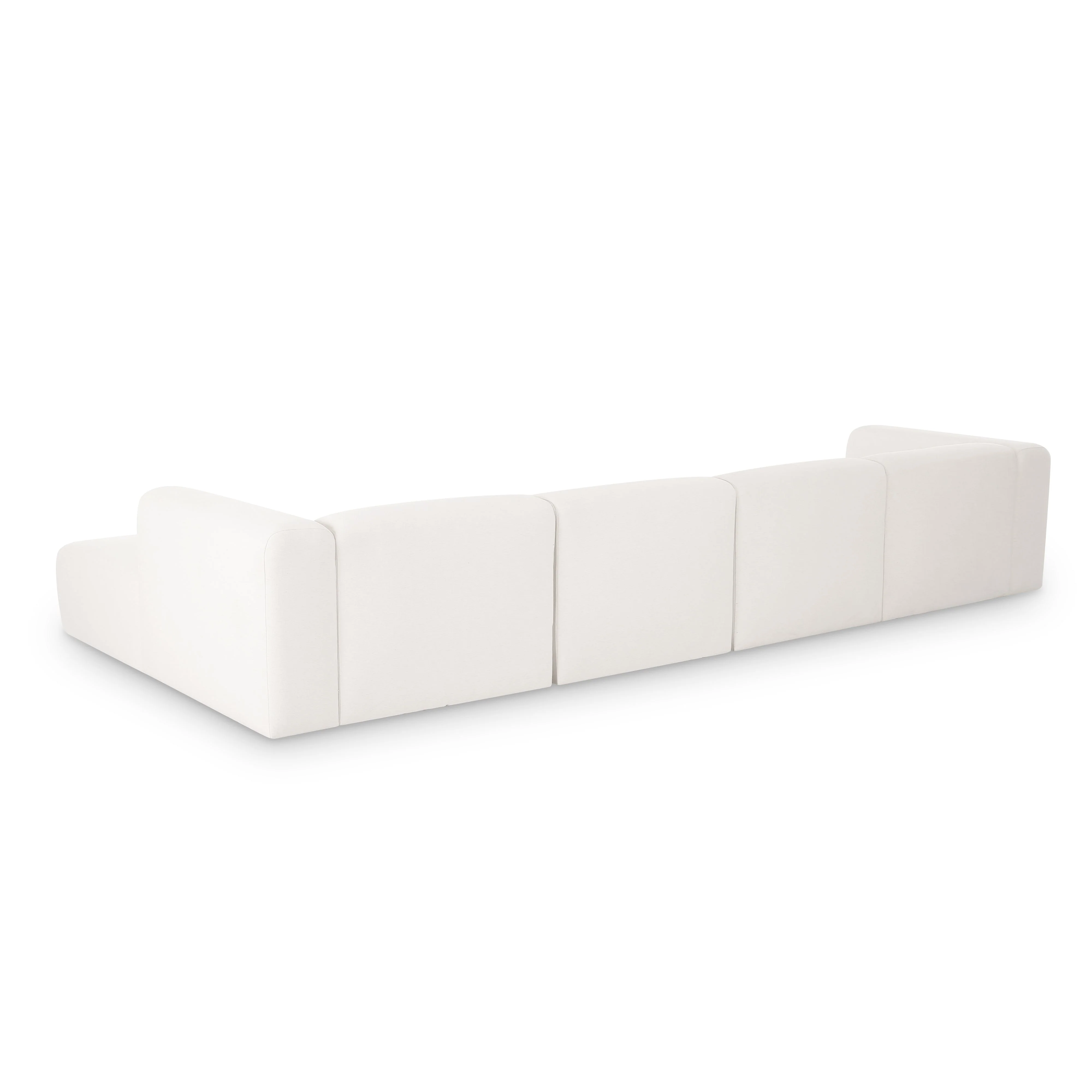 Tarra 4-Piece Cream Performance Chenille Modular U-Sectional - Image 4
