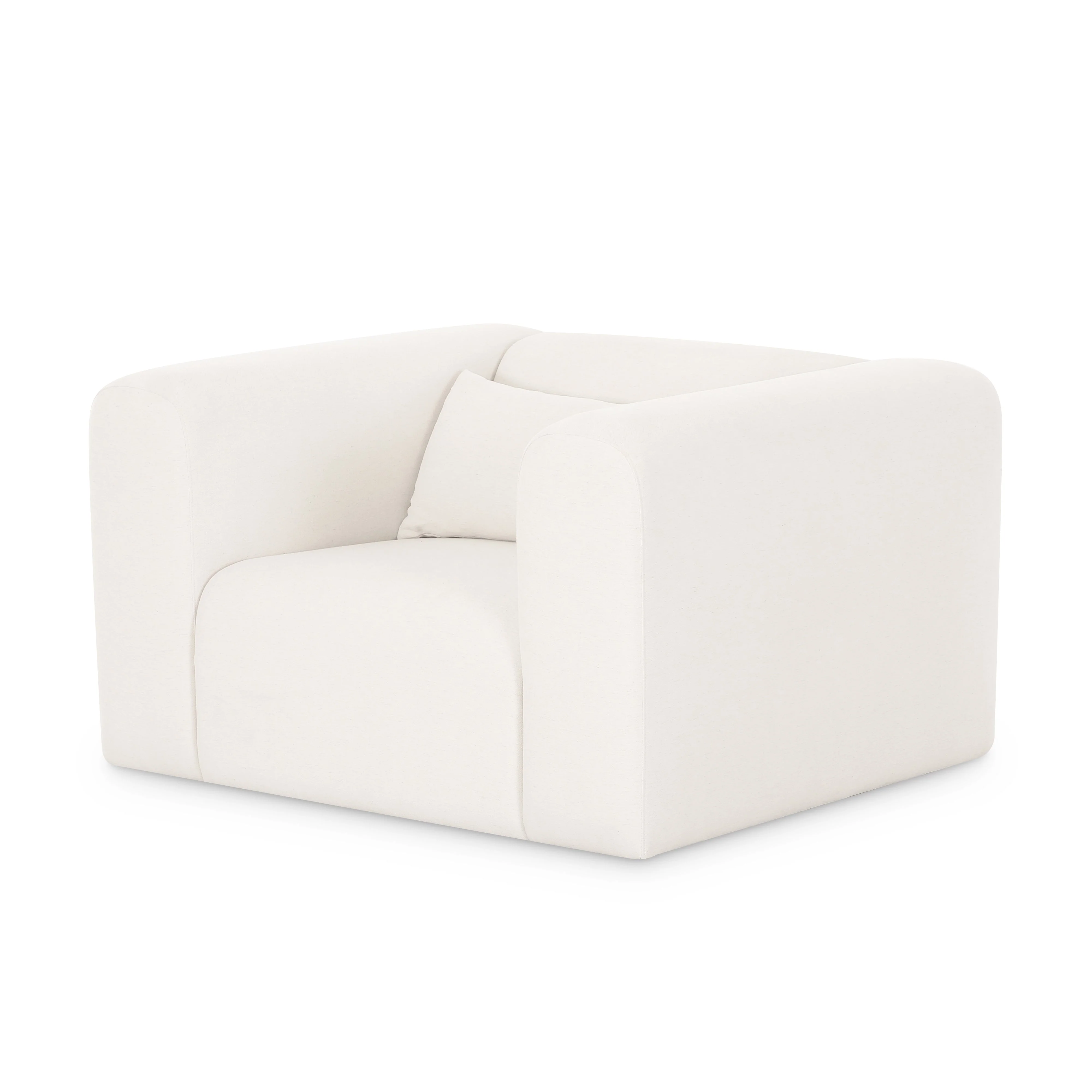 Tarra Cream Performance Chenille Armchair - Image 3