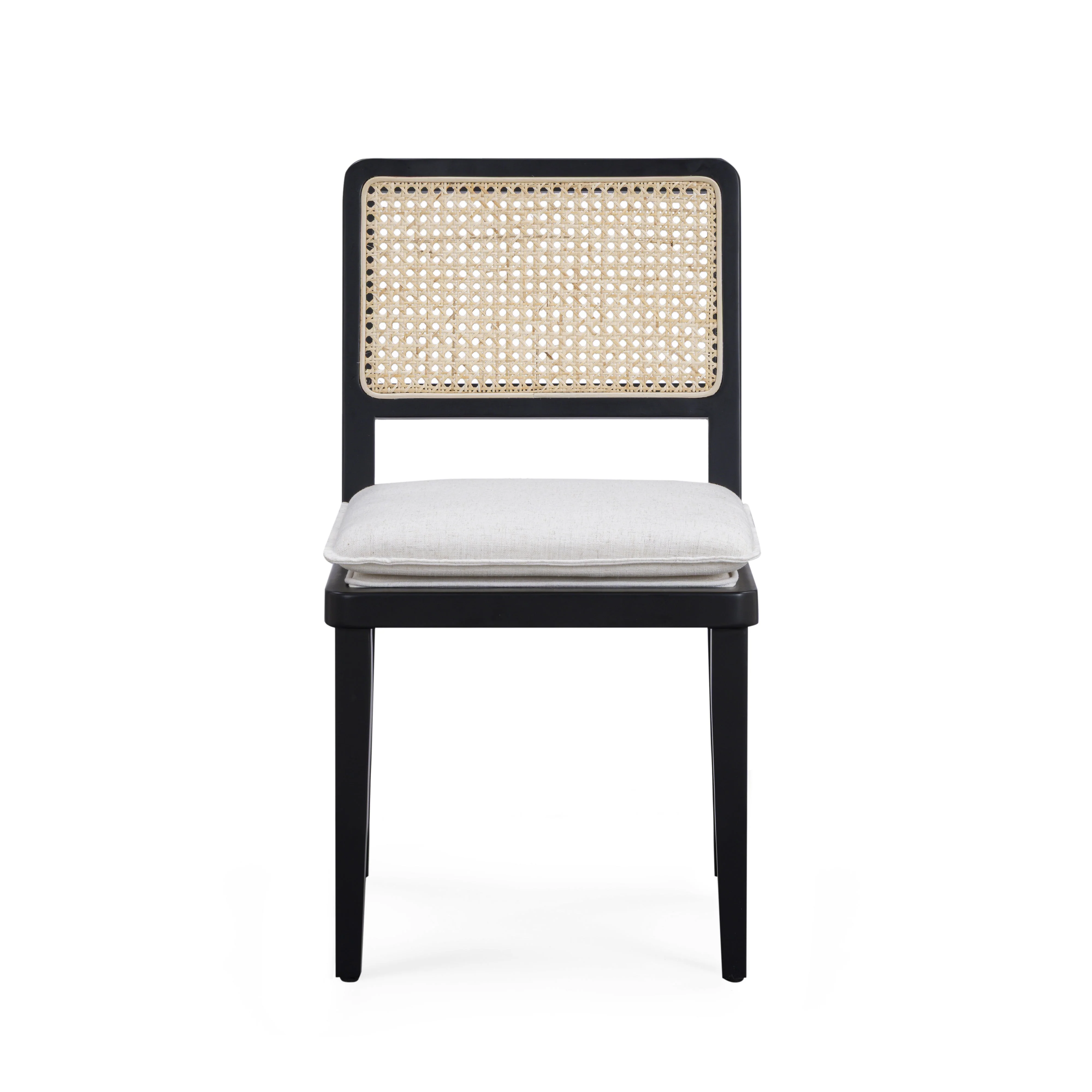 Tassina Cream Upcycled Performance Linen Dining Chair - Image 3