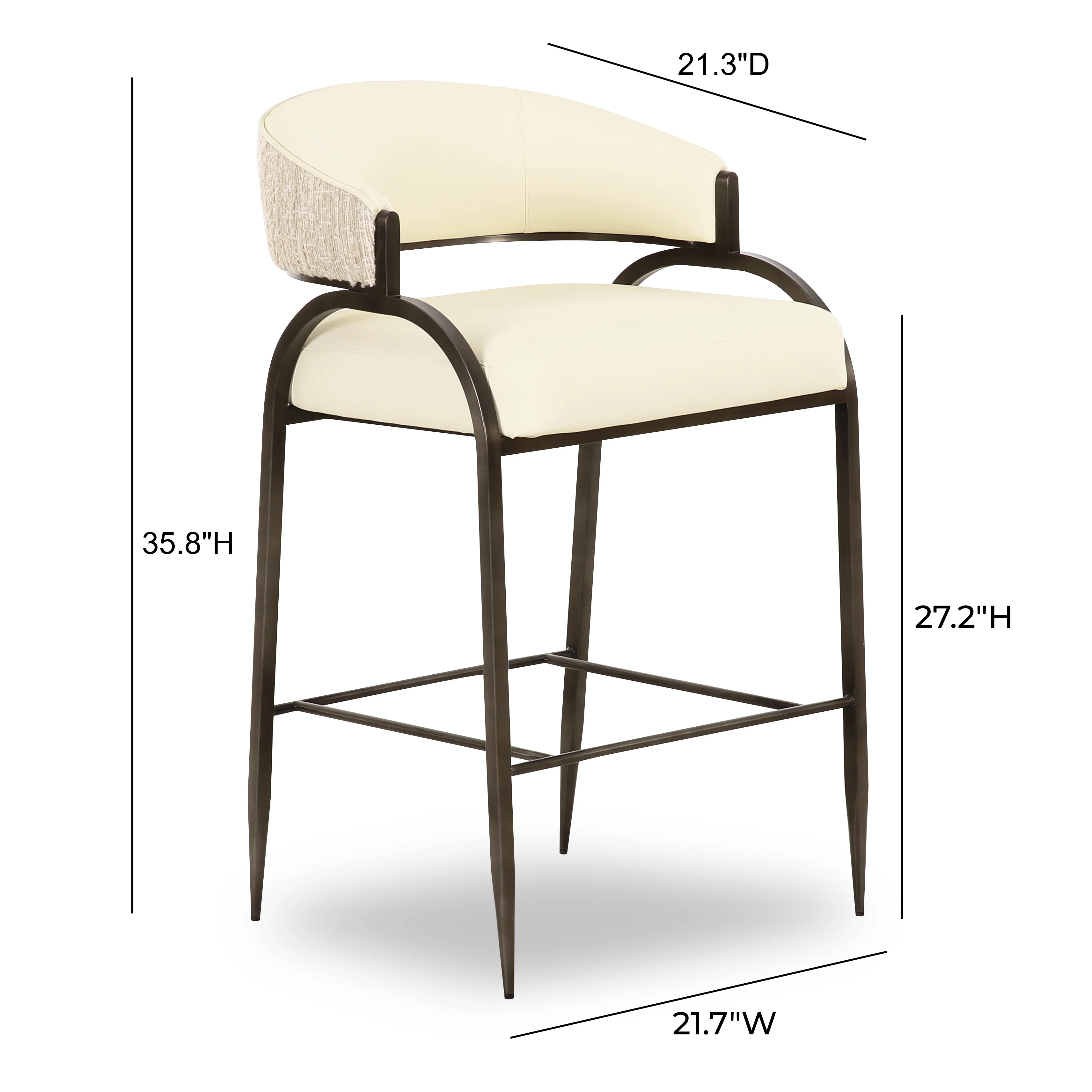 Tatum 2-Tone Performance Vegan Leather Counter Stool - Image 6
