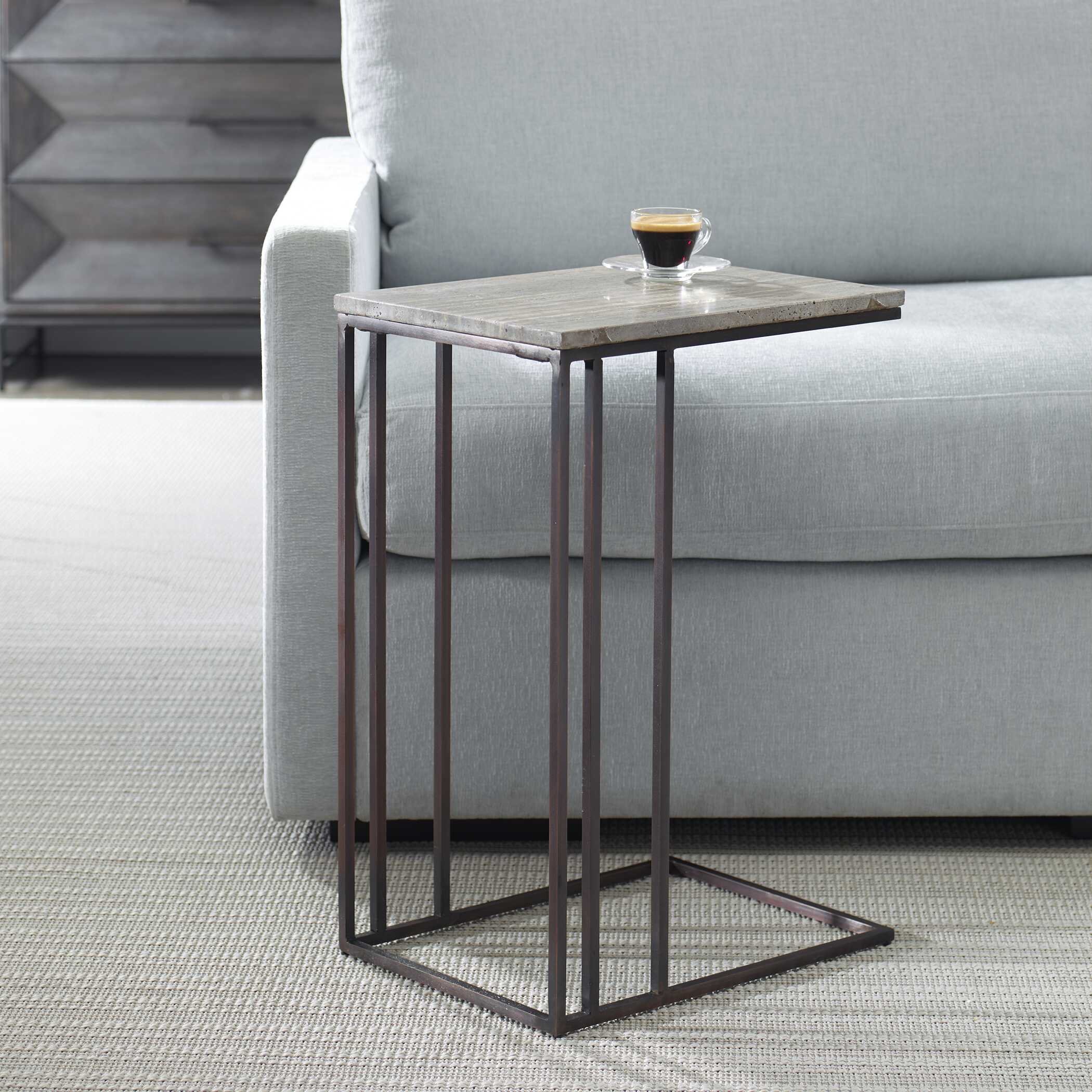 Theodore Travertine Accent Table - Image 3