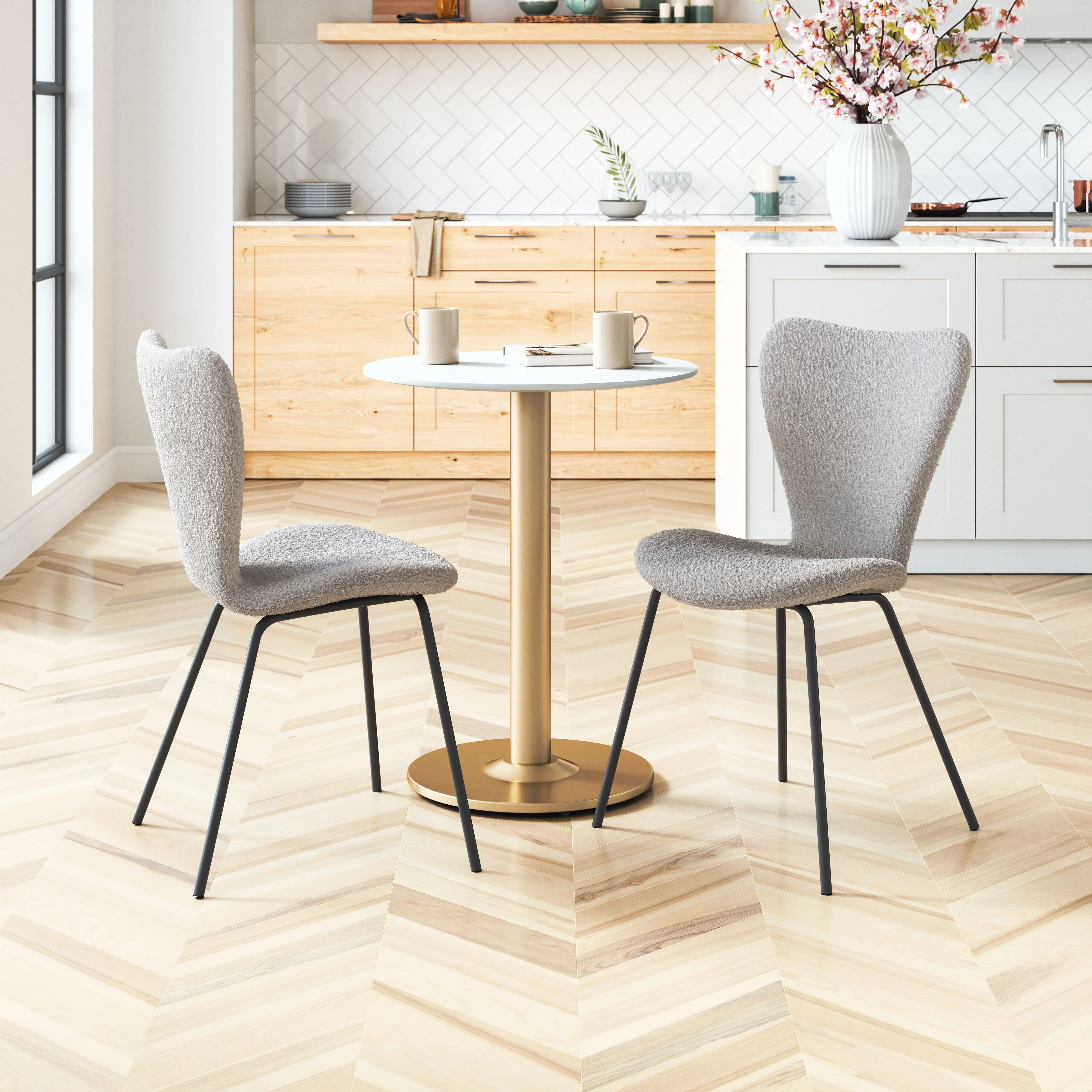 Thibideaux Dining Chair (Set of 2) Light Gray - Image 3