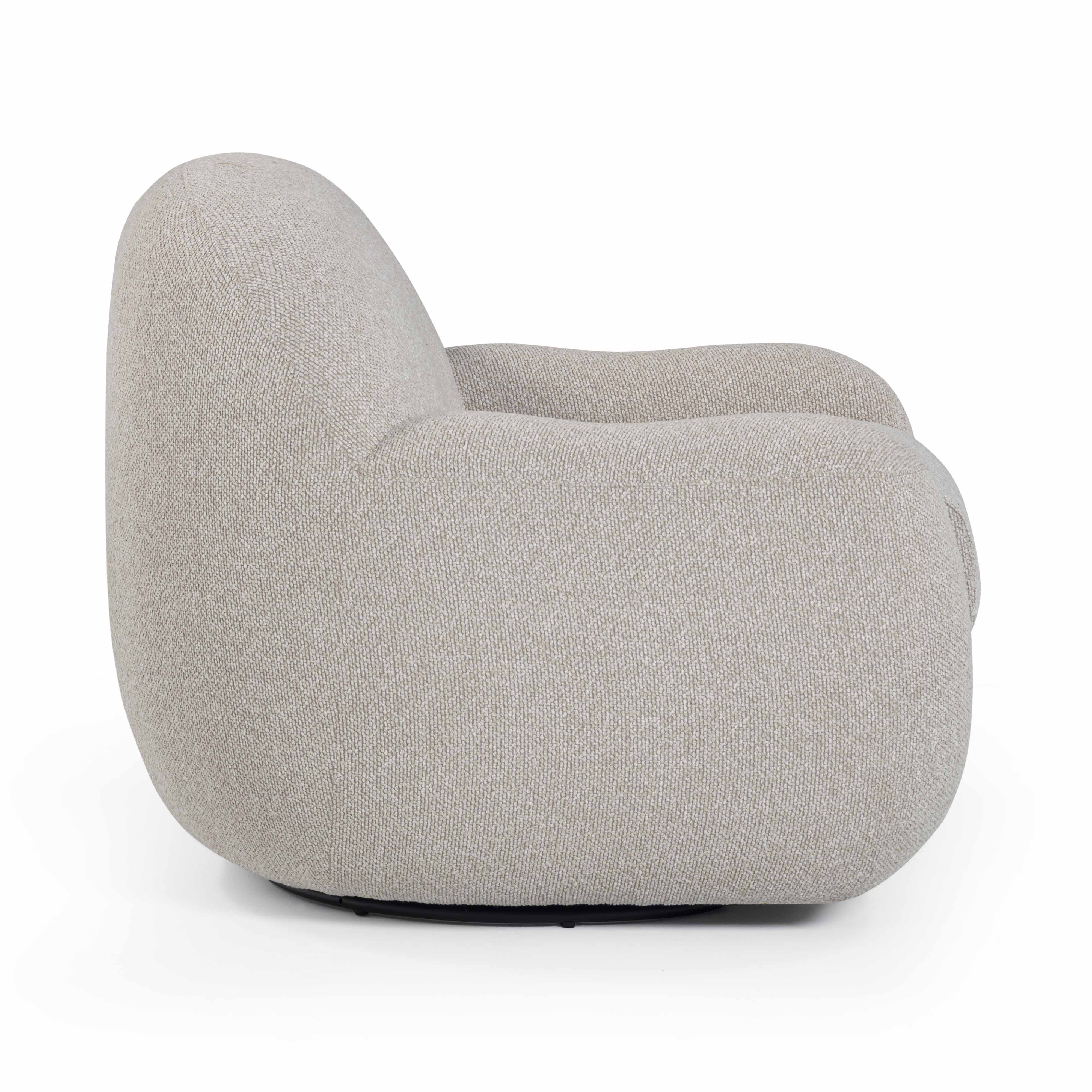Tiago Warm Grey Performance Boucle Swivel Accent Chair - Image 4