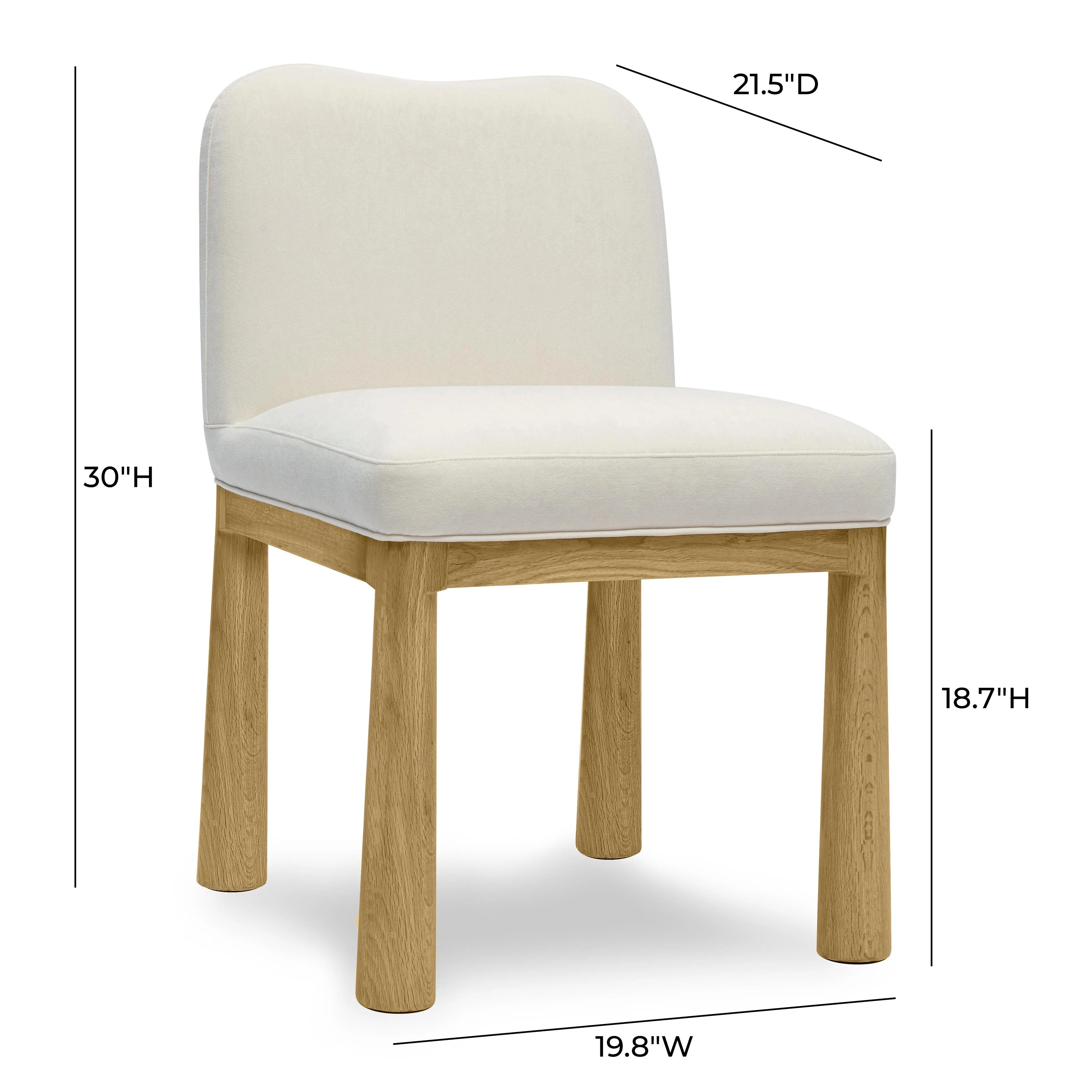 Tiara Performance Velvet and Oak Dining Chair - Image 12