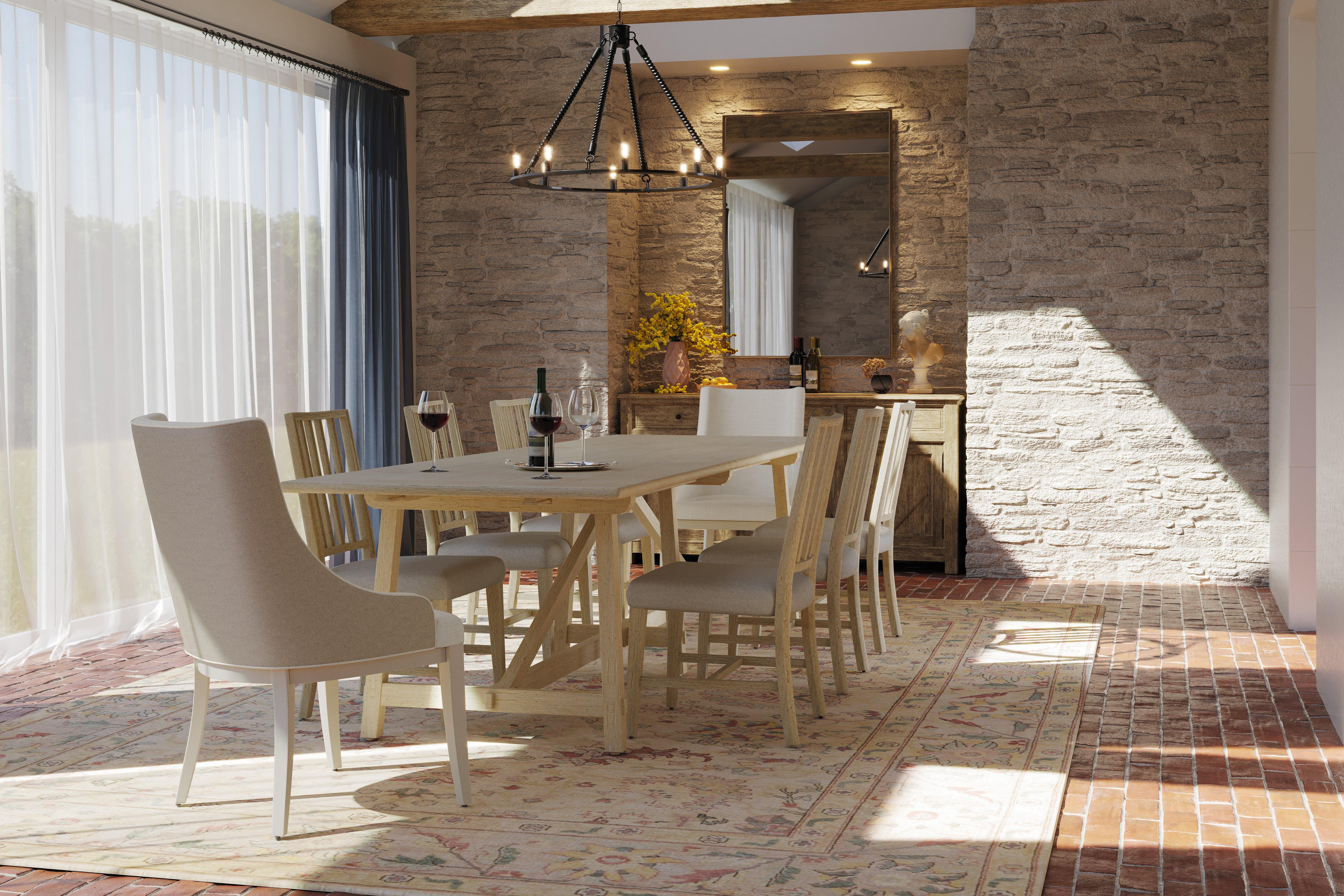 Timeless Sidereal French Laundry Dining Table 125" in Stripped Oak - Image 9