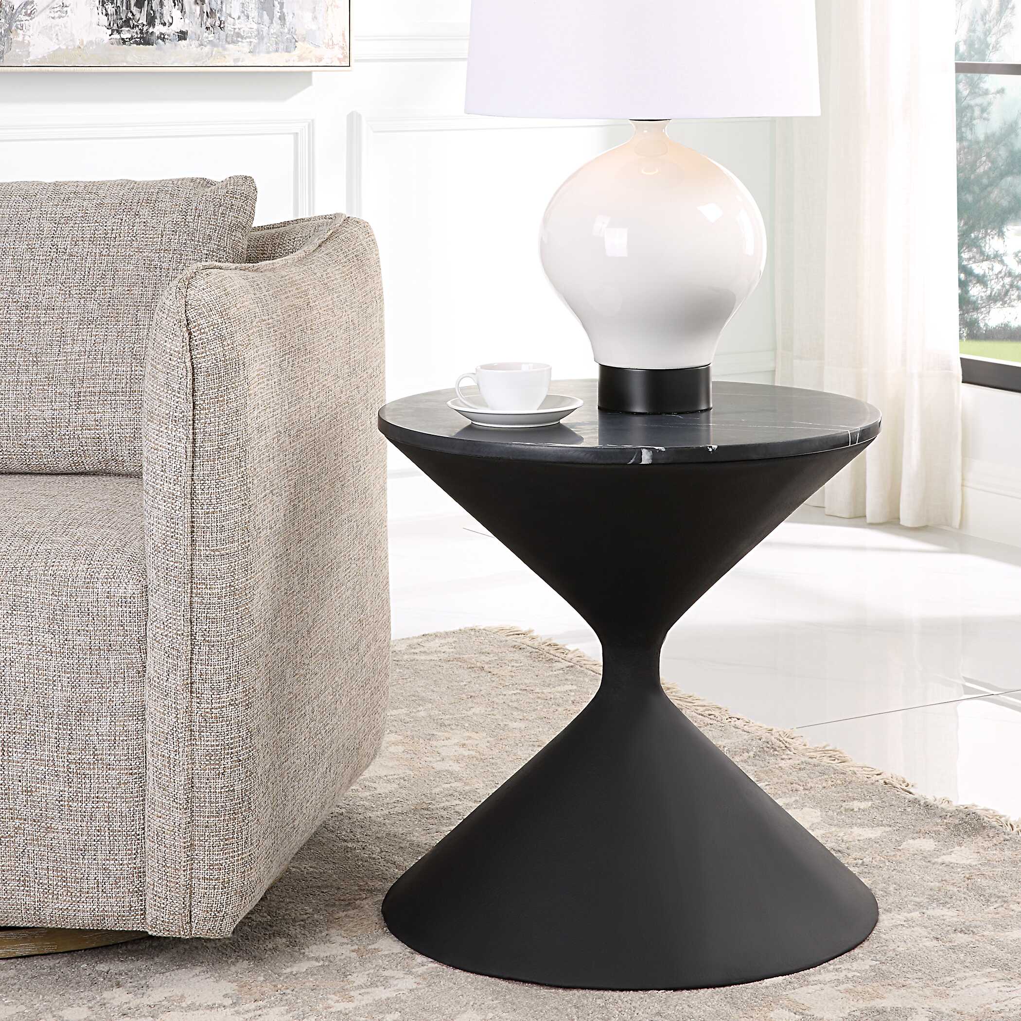 Time's Up Hourglass Shaped Side Table - Image 3