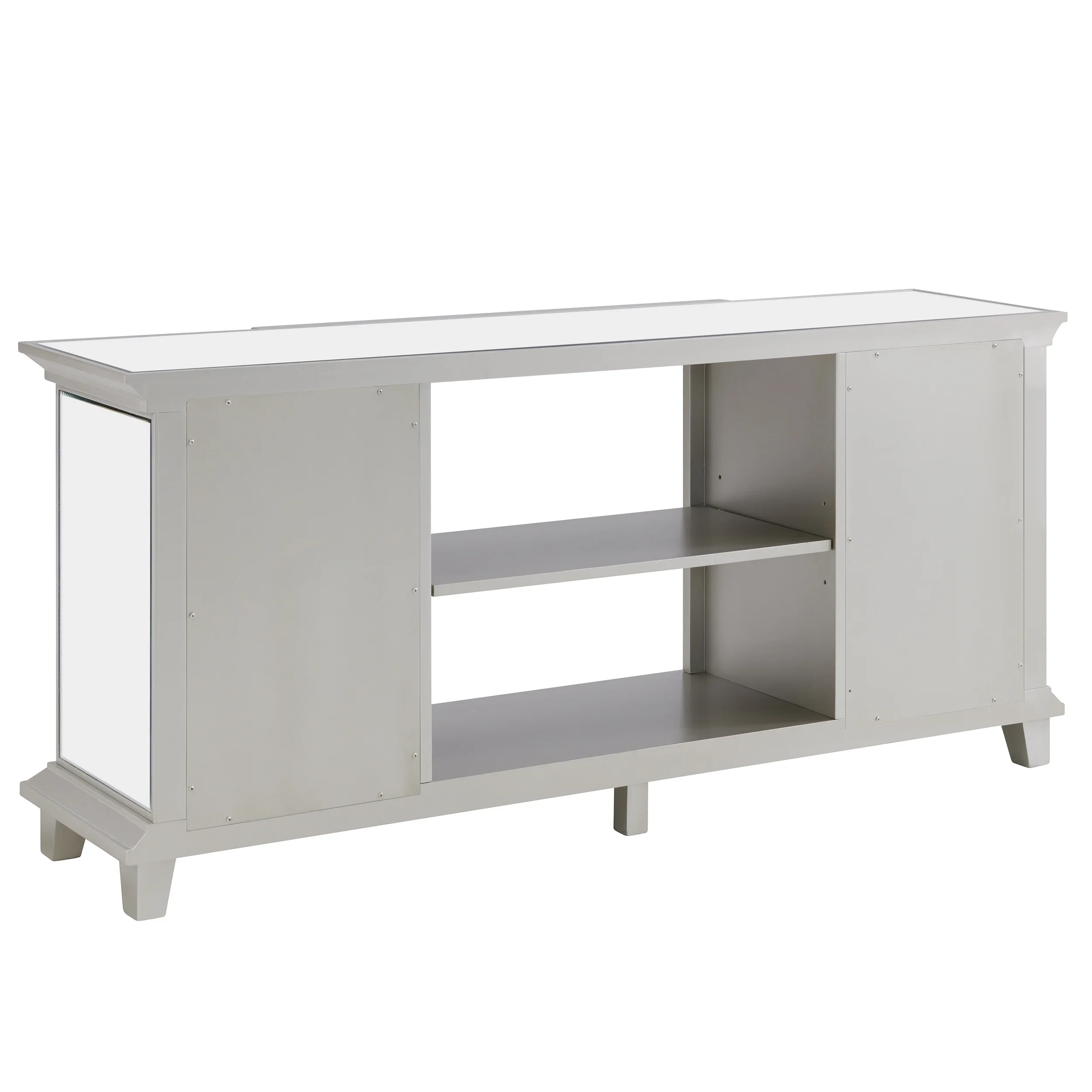 Toppington Mirrored Media Console w/ Storage - Silver - Image 5