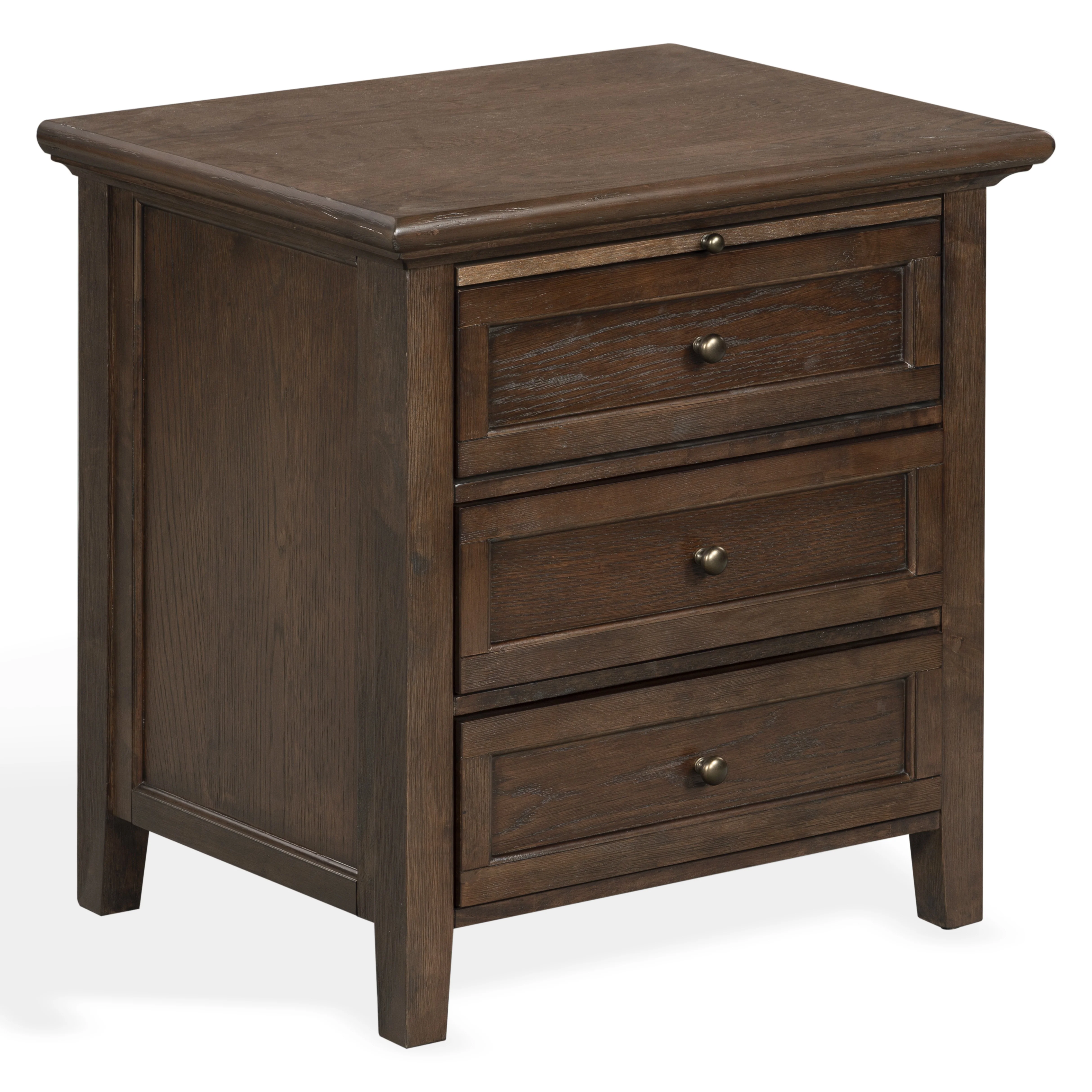 Trevor 3 Drawer Wood Nightstand - Image 4