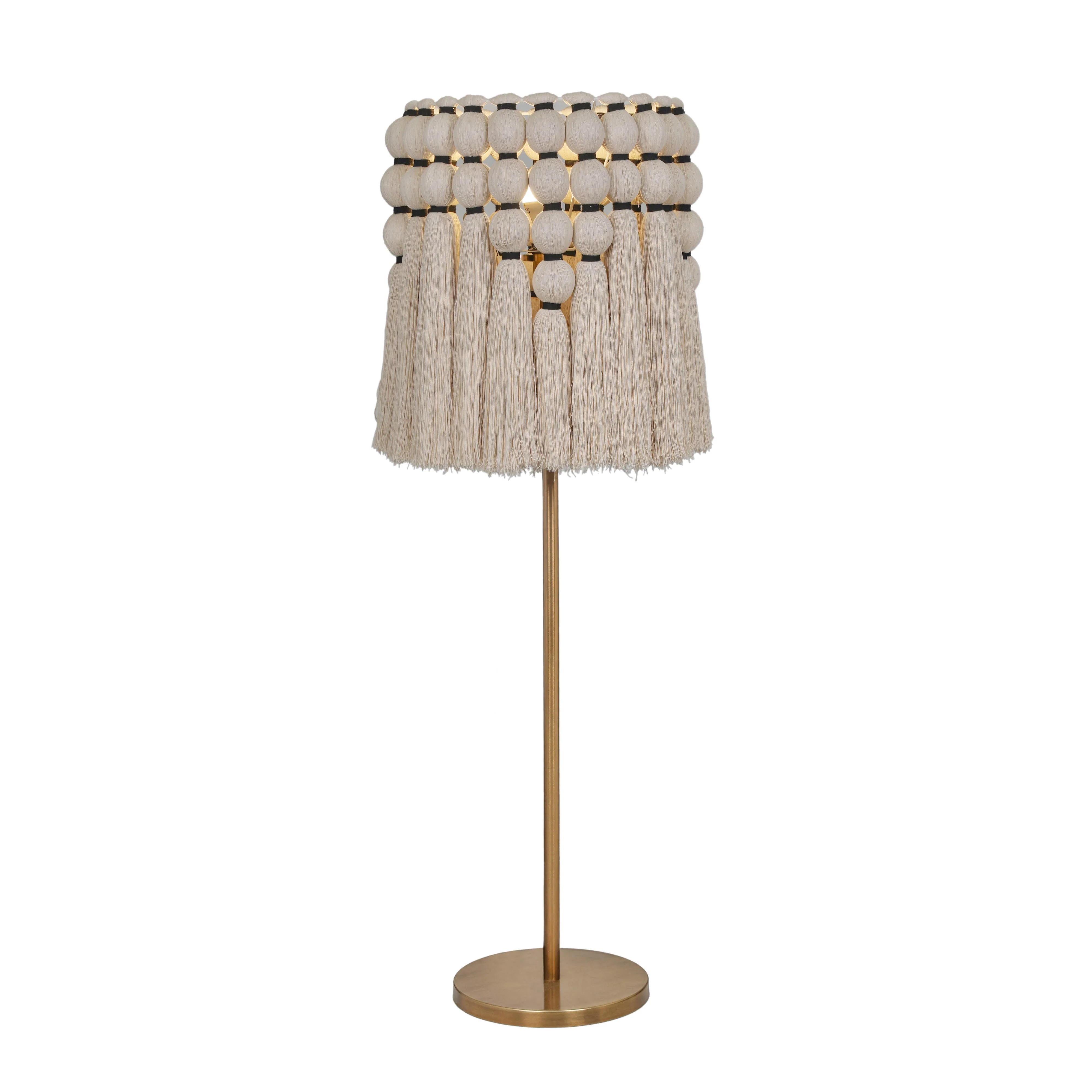 Tutu Cream Cotton Tasseled Floor Lamp - Image 3