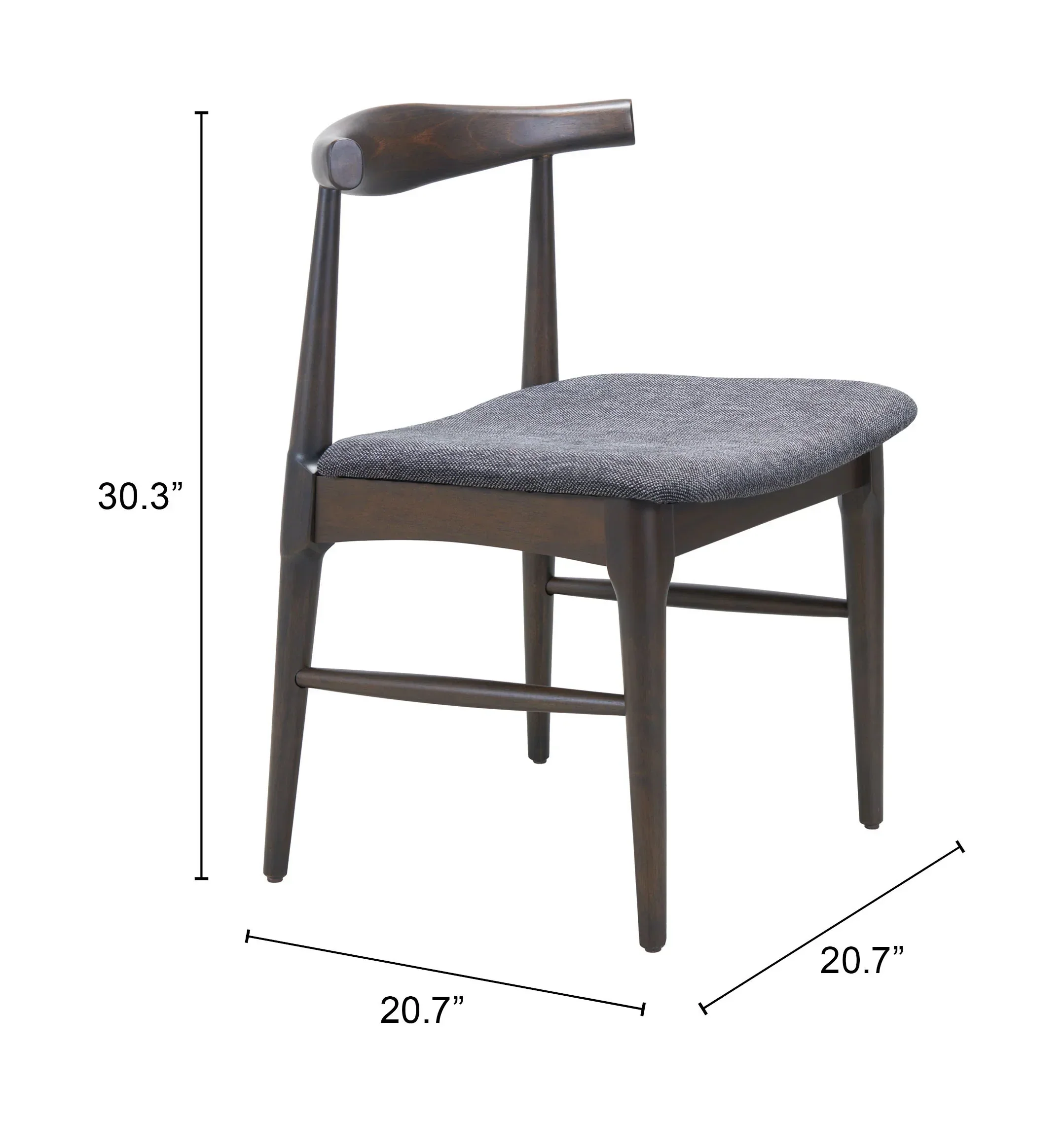 Tuzka Dining Chair (Set of 2) Gray & Espresso - Image 4