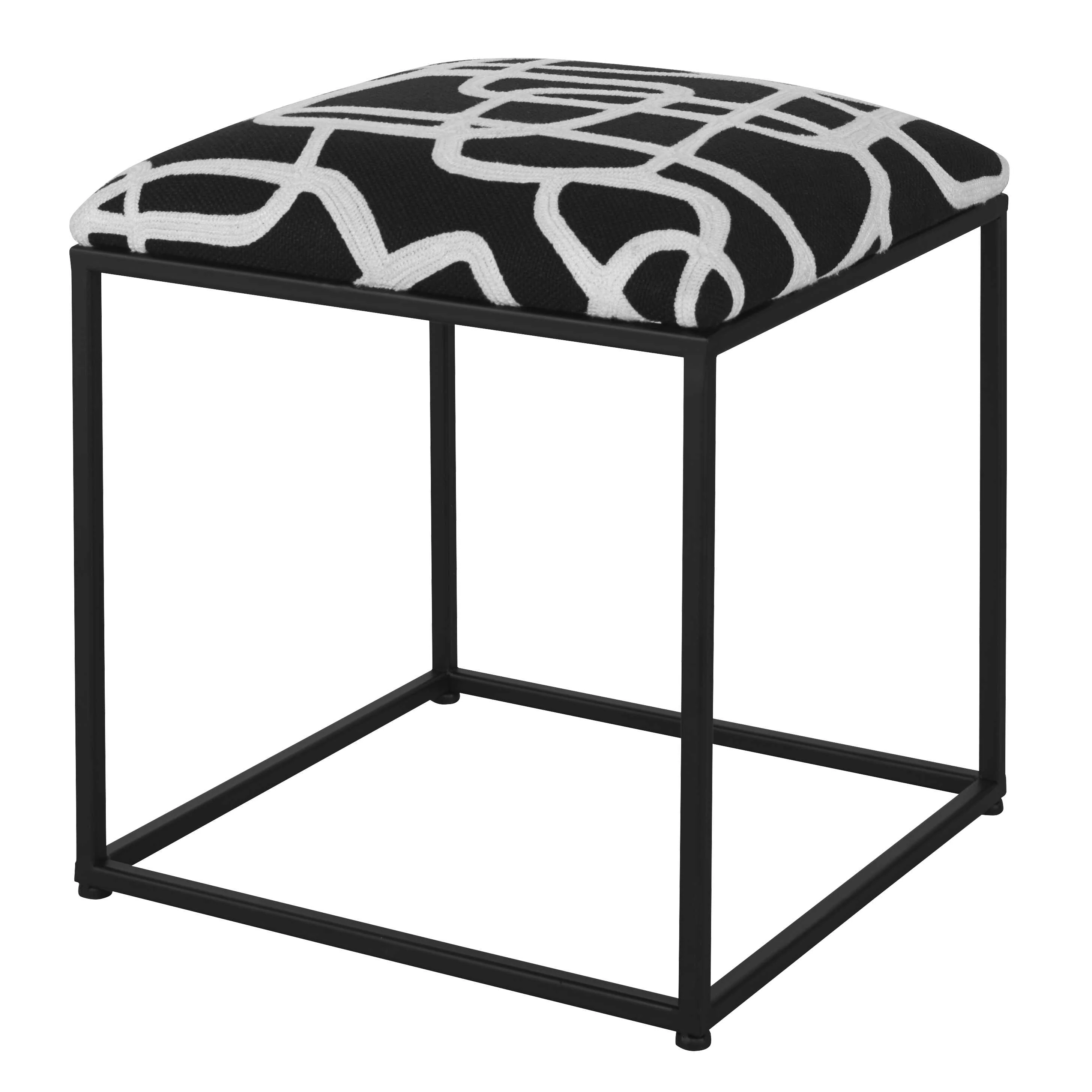 Twists And Turns Fabric Accent Stool - Image 3