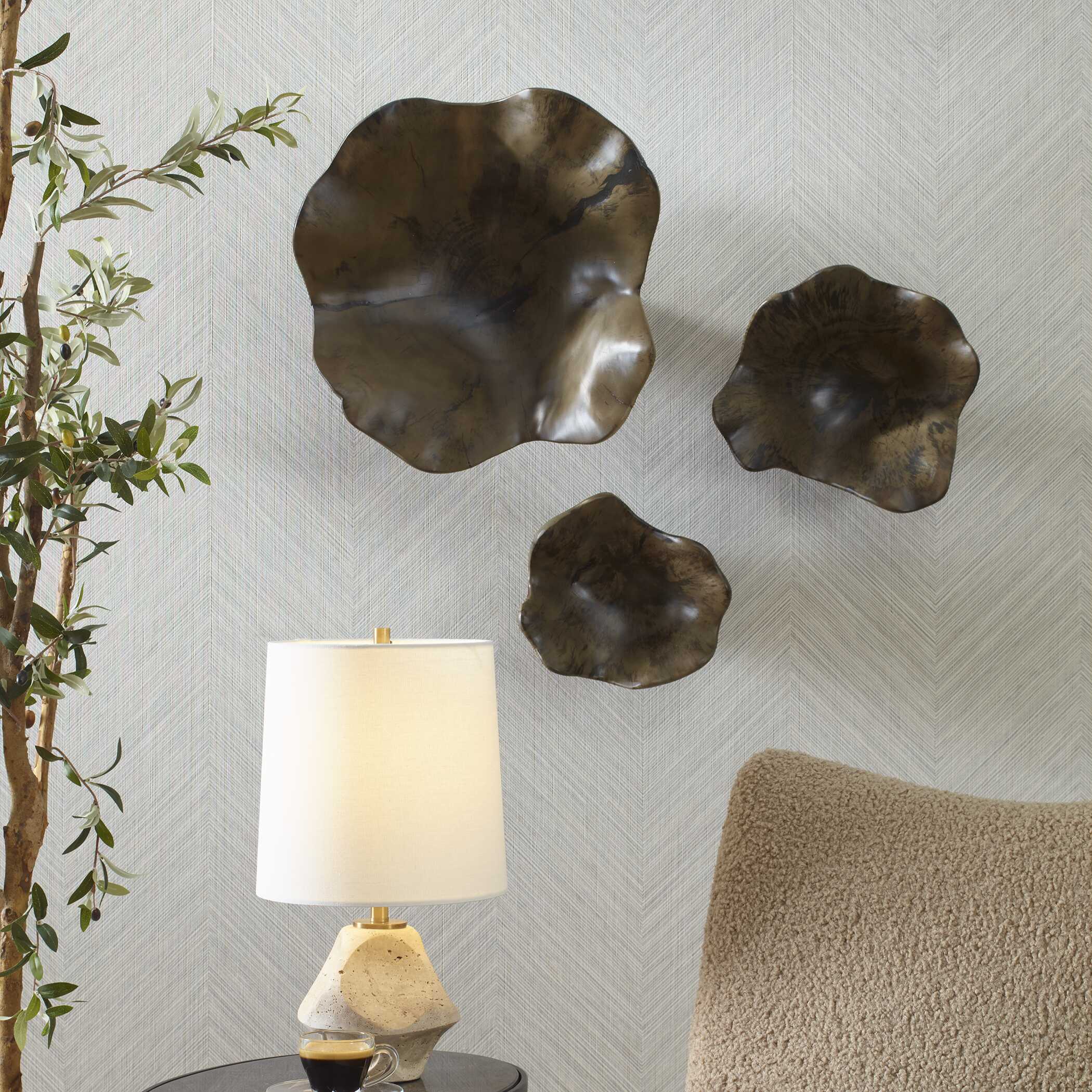 Two Wood Wall Décor In Mocha - Set of 3 - Image 7