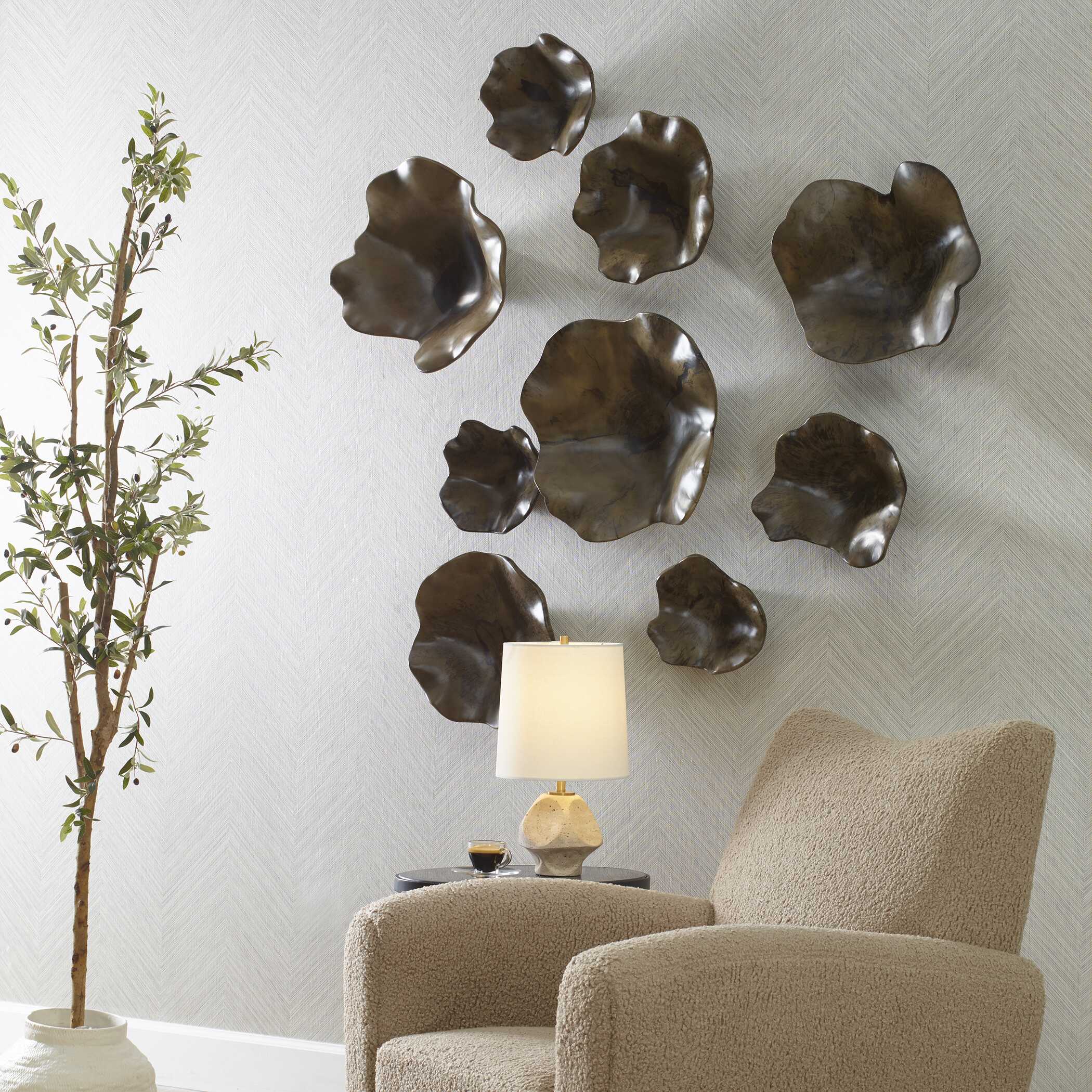 Two Wood Wall Décor In Mocha - Set of 3 - Image 8