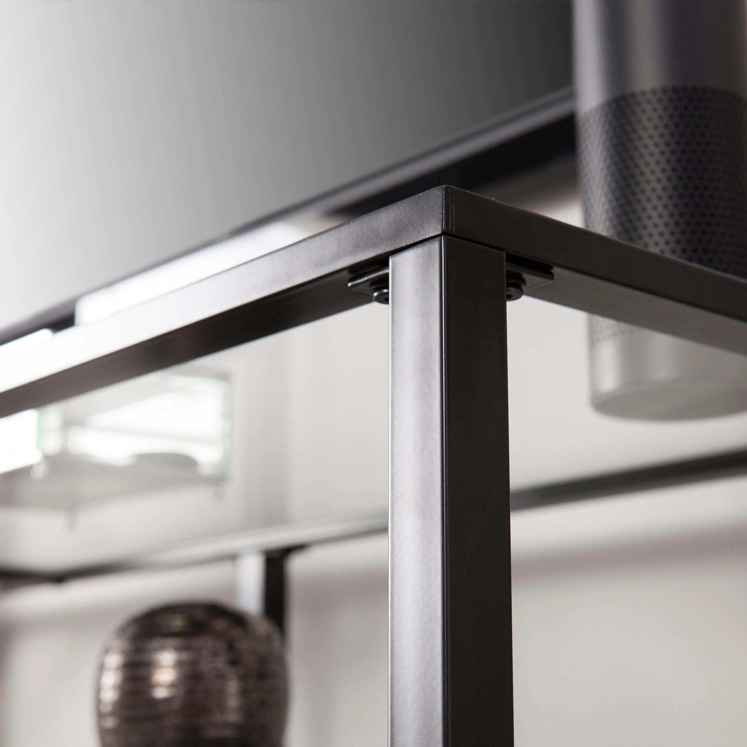 Tyler Metal/Glass Media Stand – Transitional Style - Black - Image 9