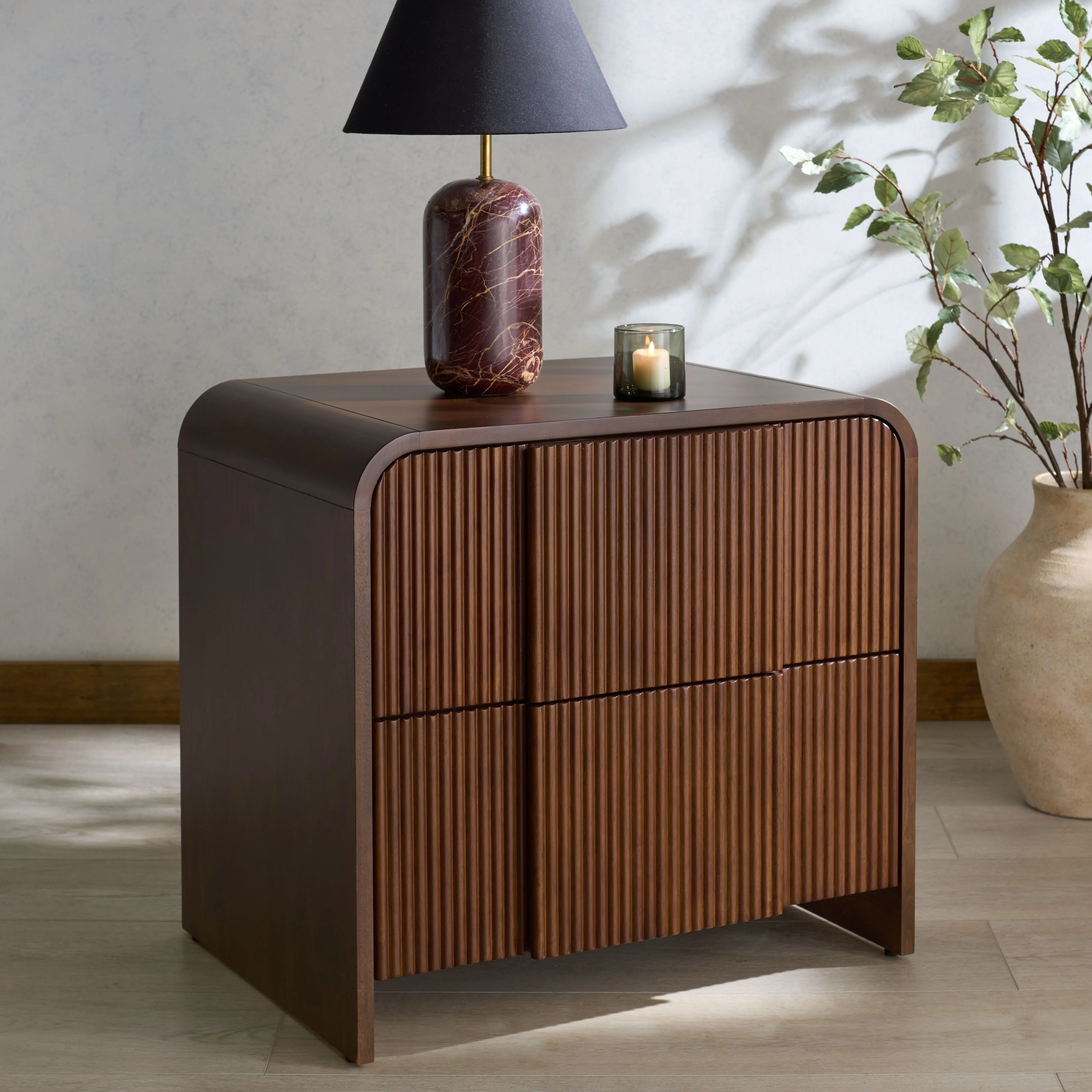 Vitale Reeded Wood Nightstand - Image 4