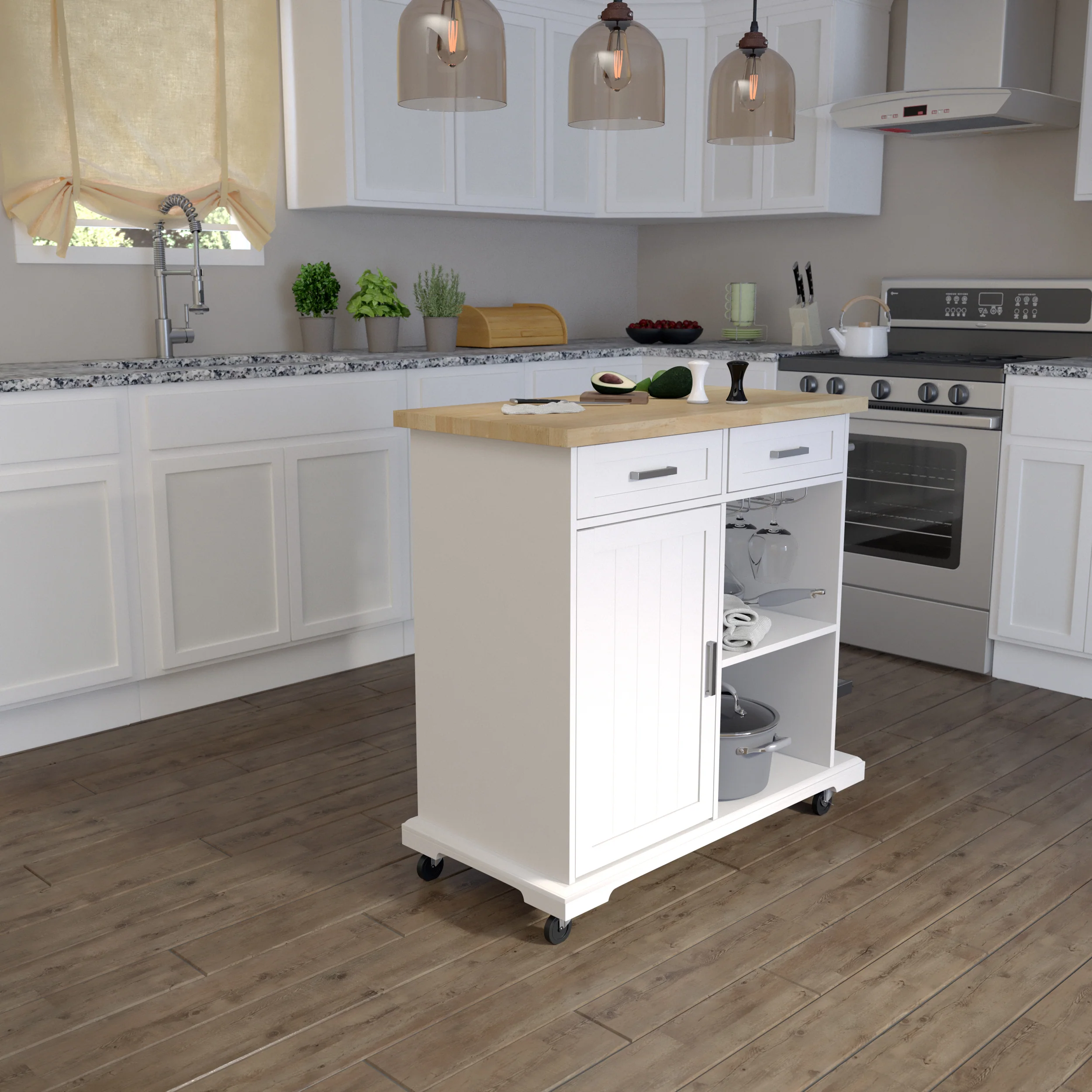 Warkin Rolling Kitchen Island - Image 3