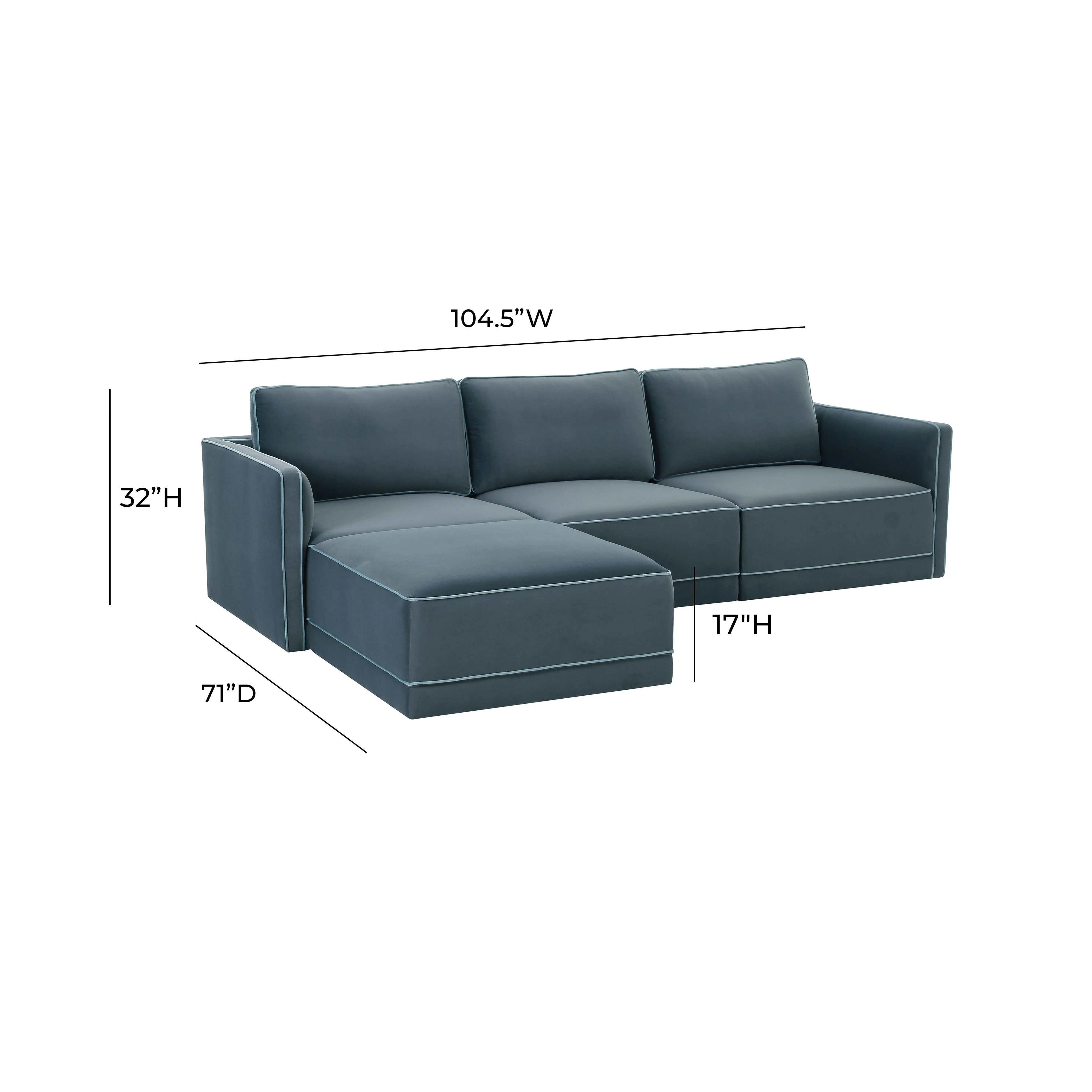 Willow 4-Piece Performance Velvet Modular Sectional - Image 22