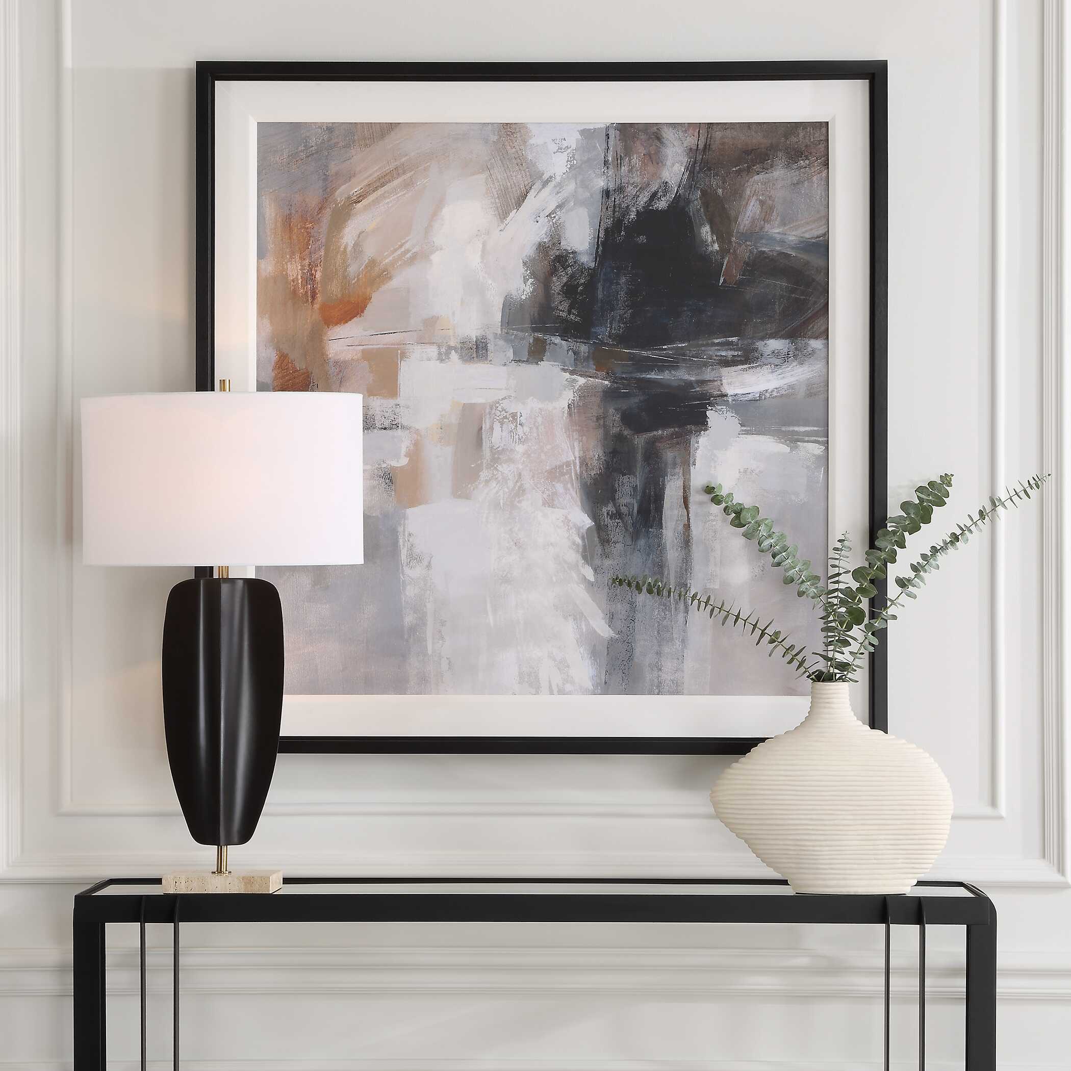 Wings Neutral Abstract Framed Print - Image 2
