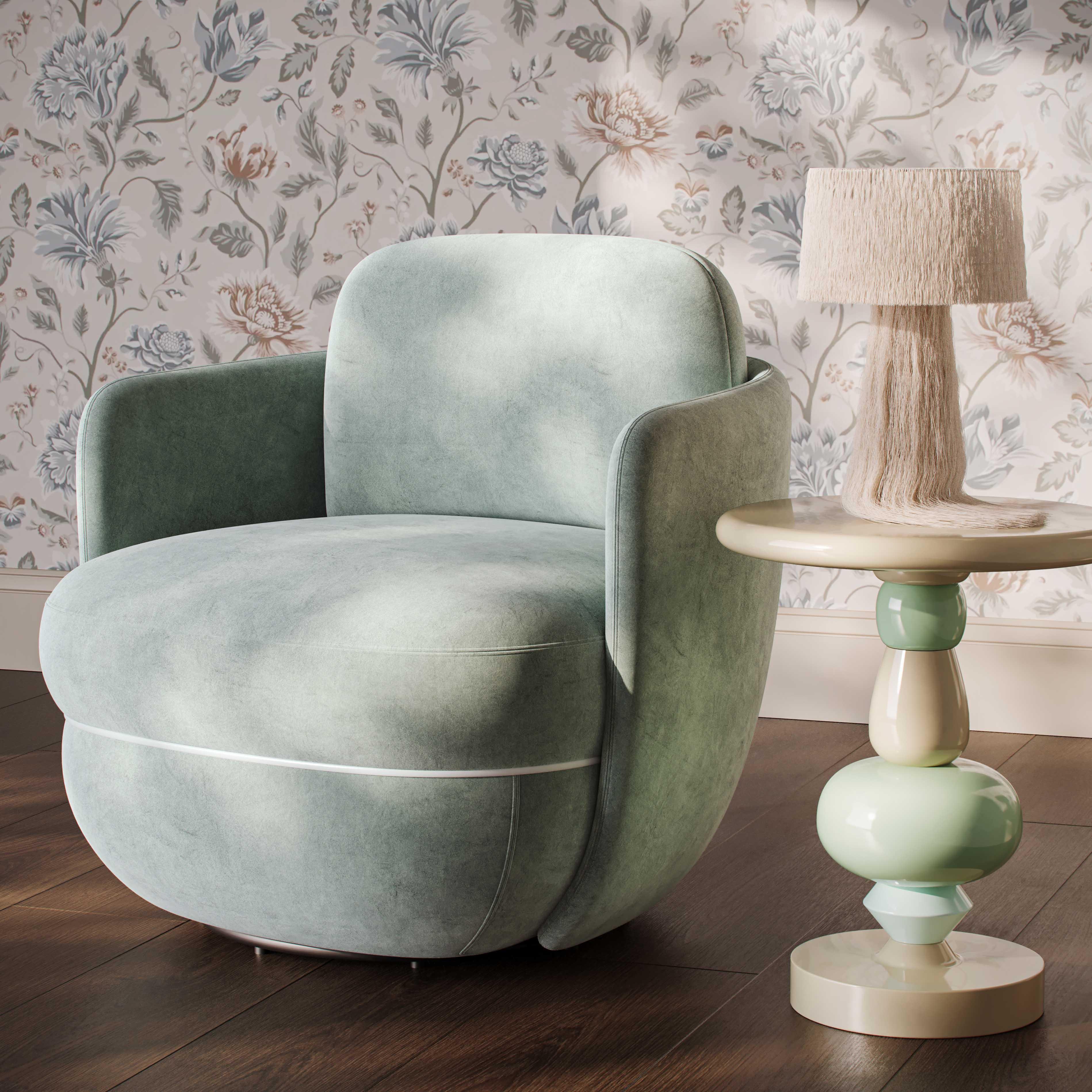 Wolfie Performance Velvet Swivel Accent Chair - Image 8