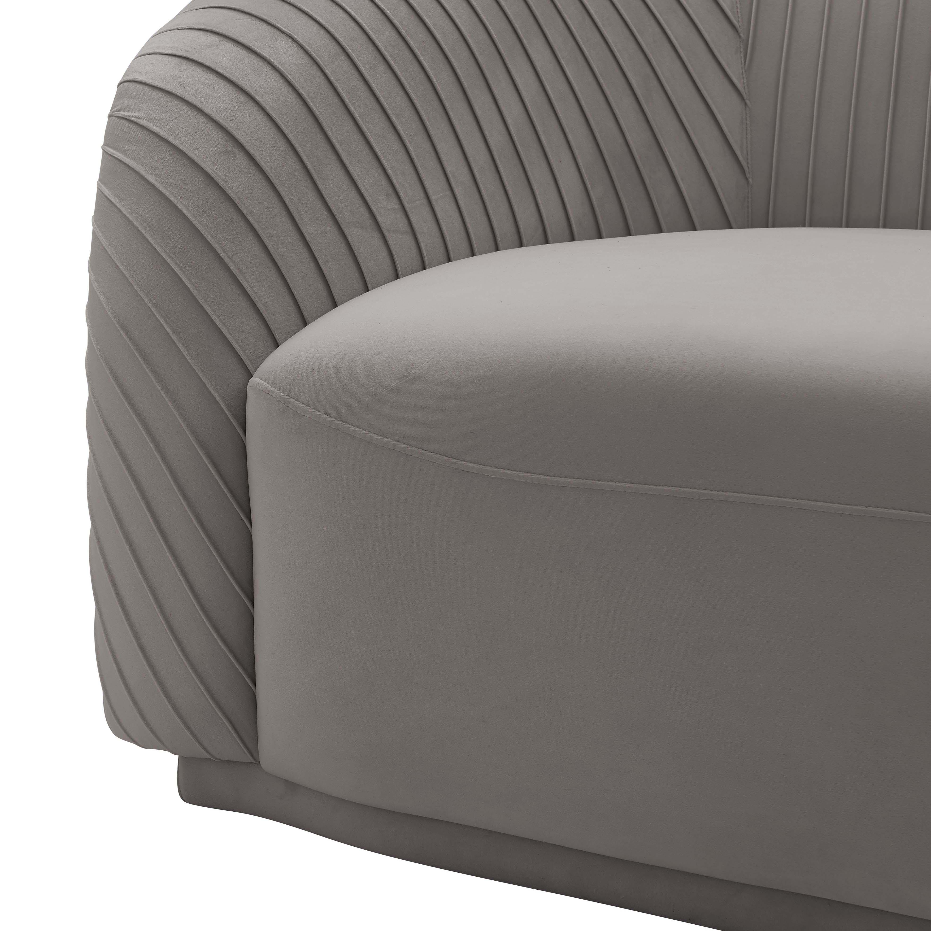 Yara 90.6" Pleated Performance Velvet Sofa - Image 5