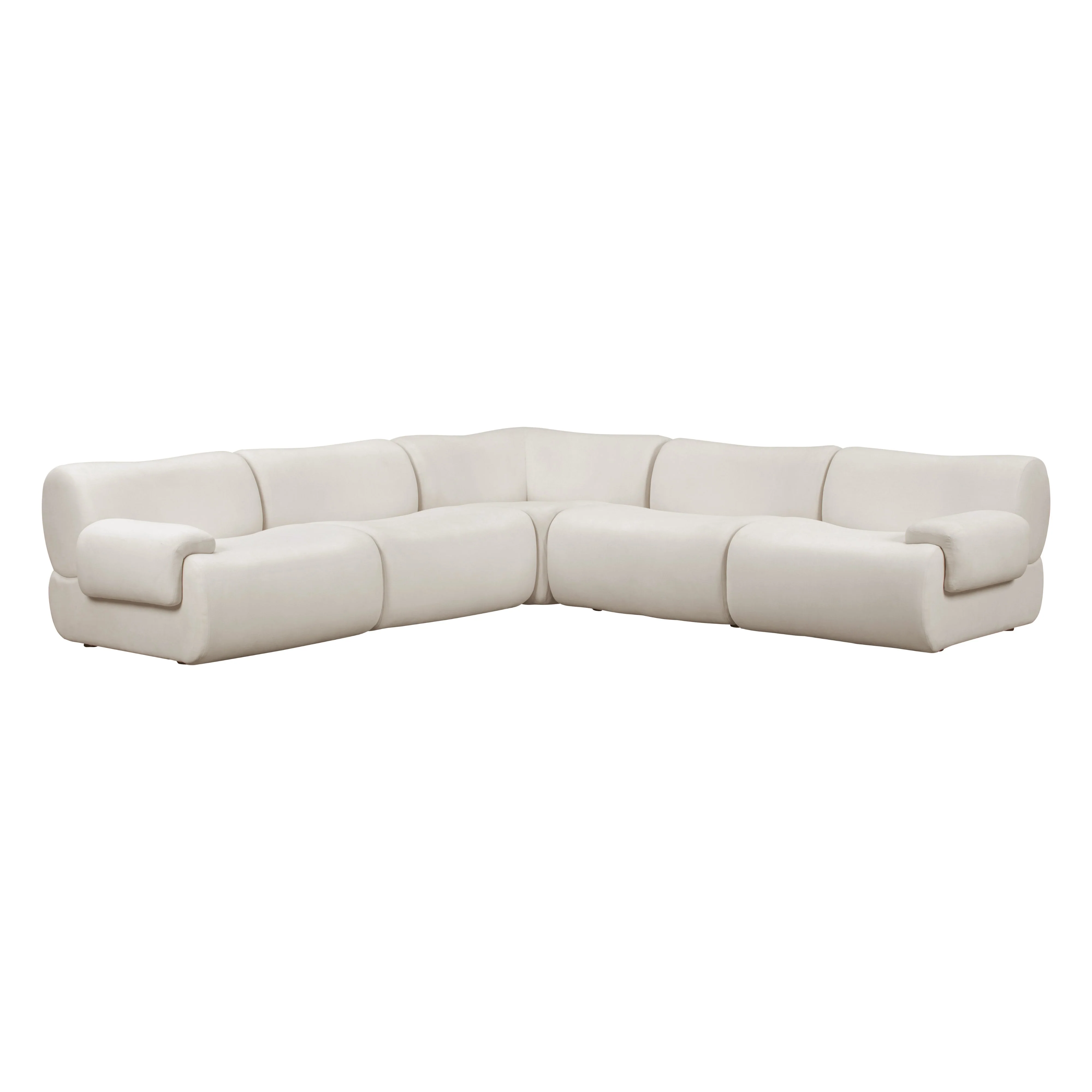 Zenith 5-Piece Contract-Grade Upcycled Fabric Modular L-Sectional